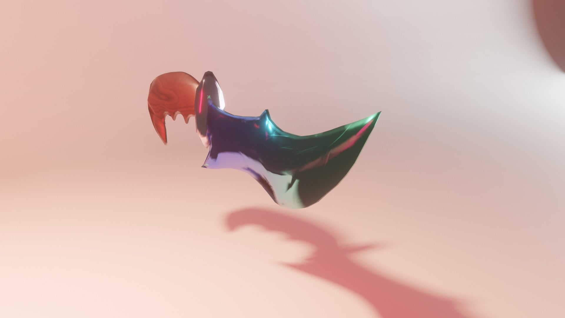 Steel Dagger knife Low-poly 3D model_2