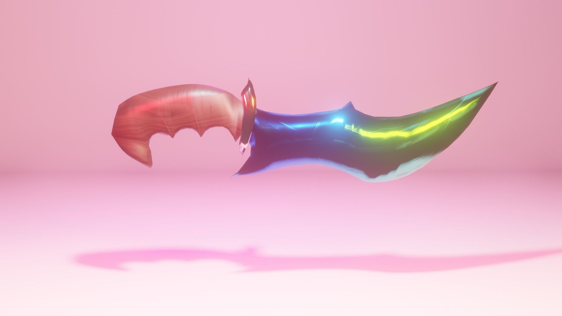 Steel Dagger knife Low-poly 3D model_3