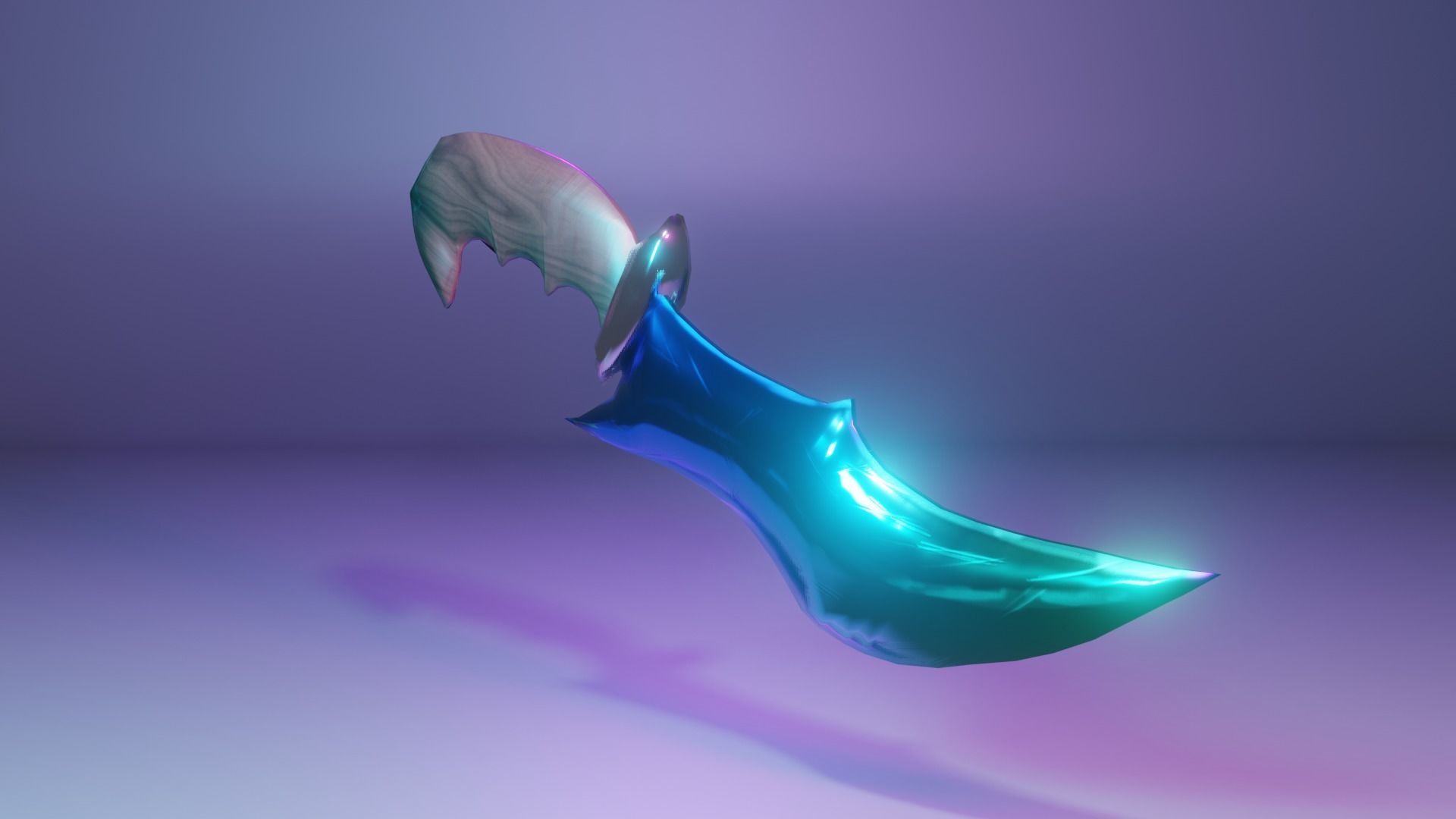 Steel Dagger knife Low-poly 3D model_4