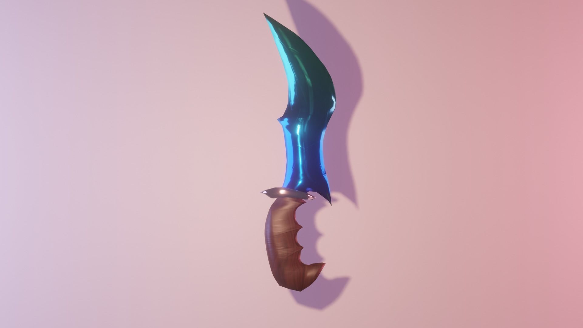 Steel Dagger knife Low-poly 3D model_1