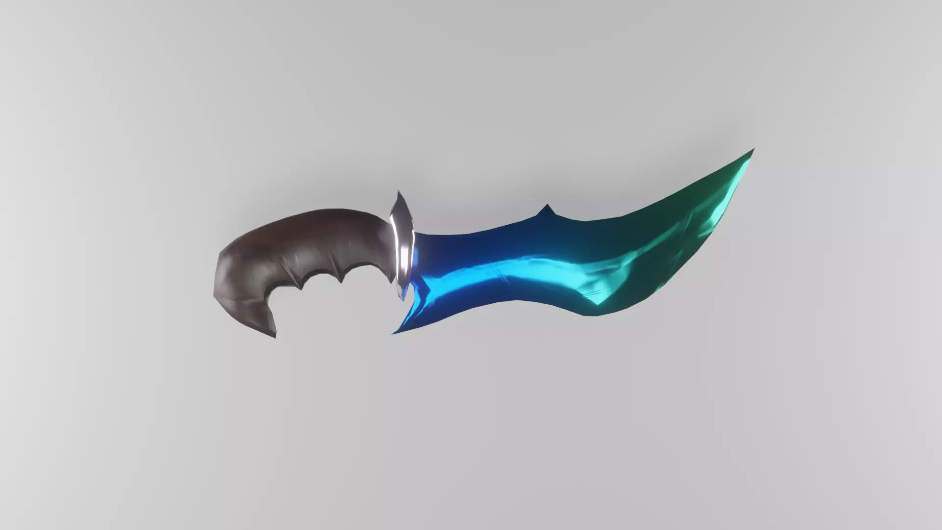 Steel Dagger knife Low-poly 3D model_0