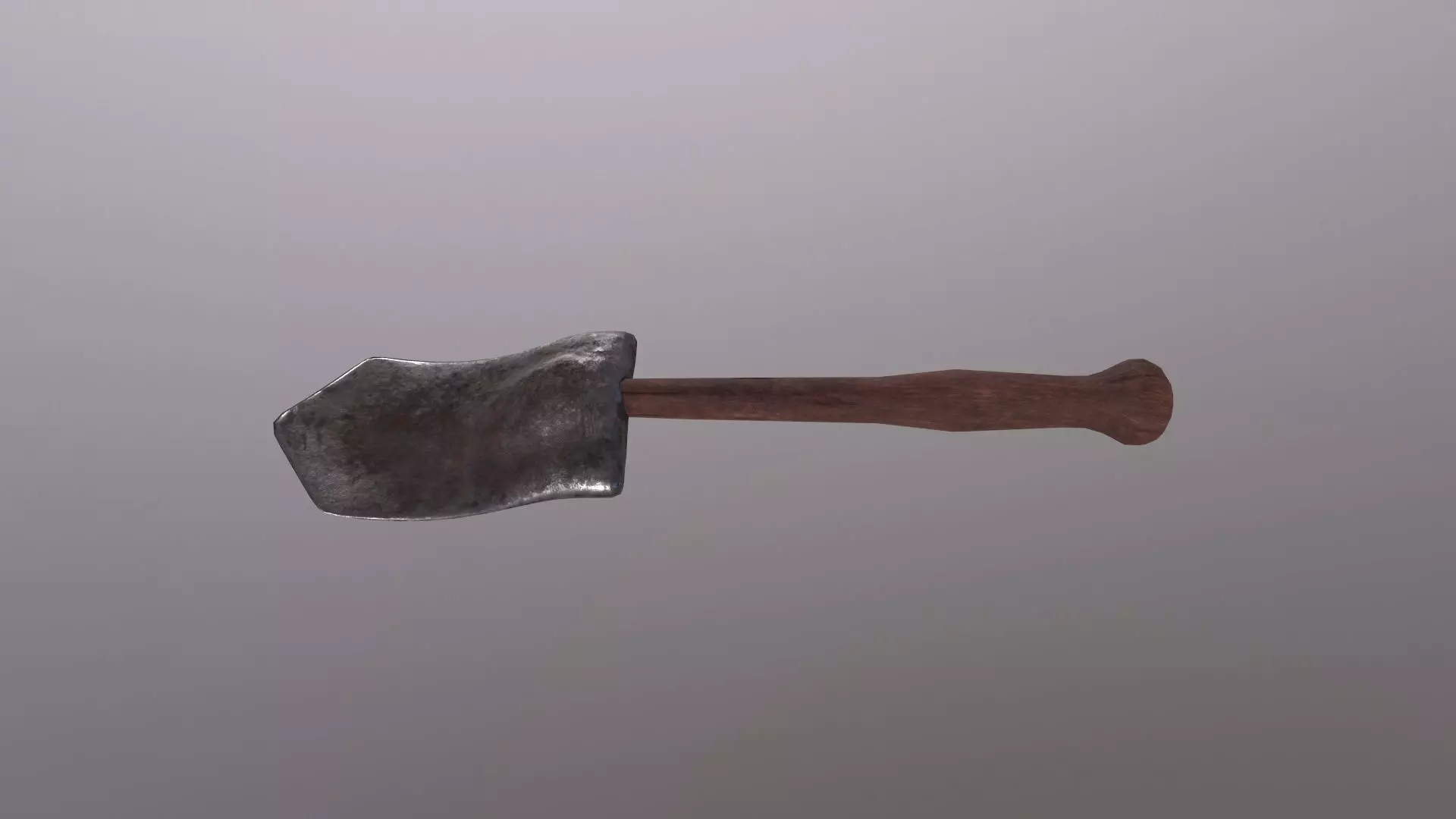 226Medieval Small Shovel Game Ready Low Poly 3D Model Low-poly 3D model_0