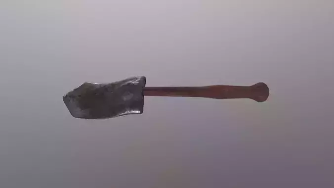 226Medieval Small Shovel Game Ready Low Poly 3D Model Low-poly 3D model