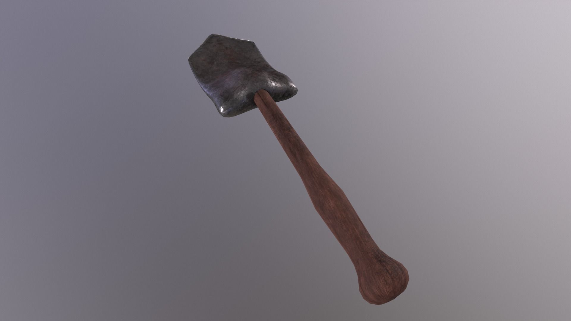 226Medieval Small Shovel Game Ready Low Poly 3D Model Low-poly 3D model_3