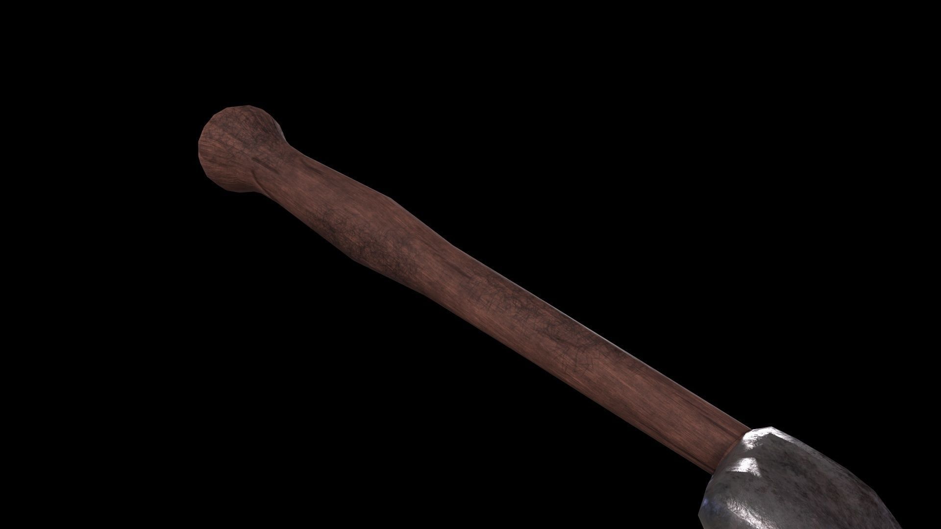 226Medieval Small Shovel Game Ready Low Poly 3D Model Low-poly 3D model_7