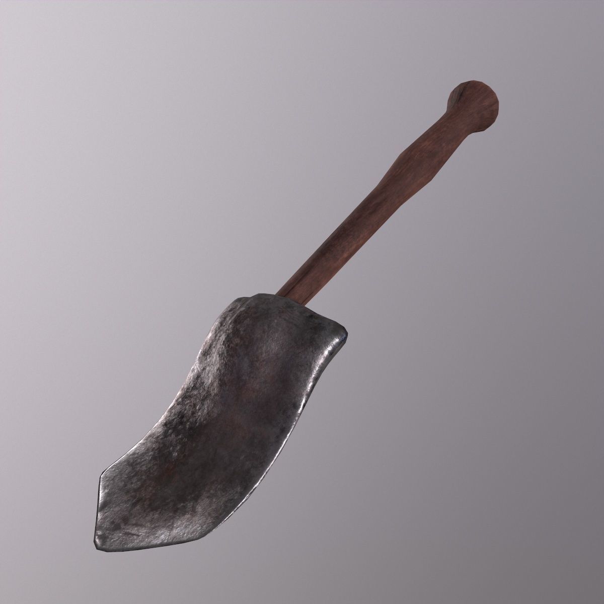 226Medieval Small Shovel Game Ready Low Poly 3D Model Low-poly 3D model_5