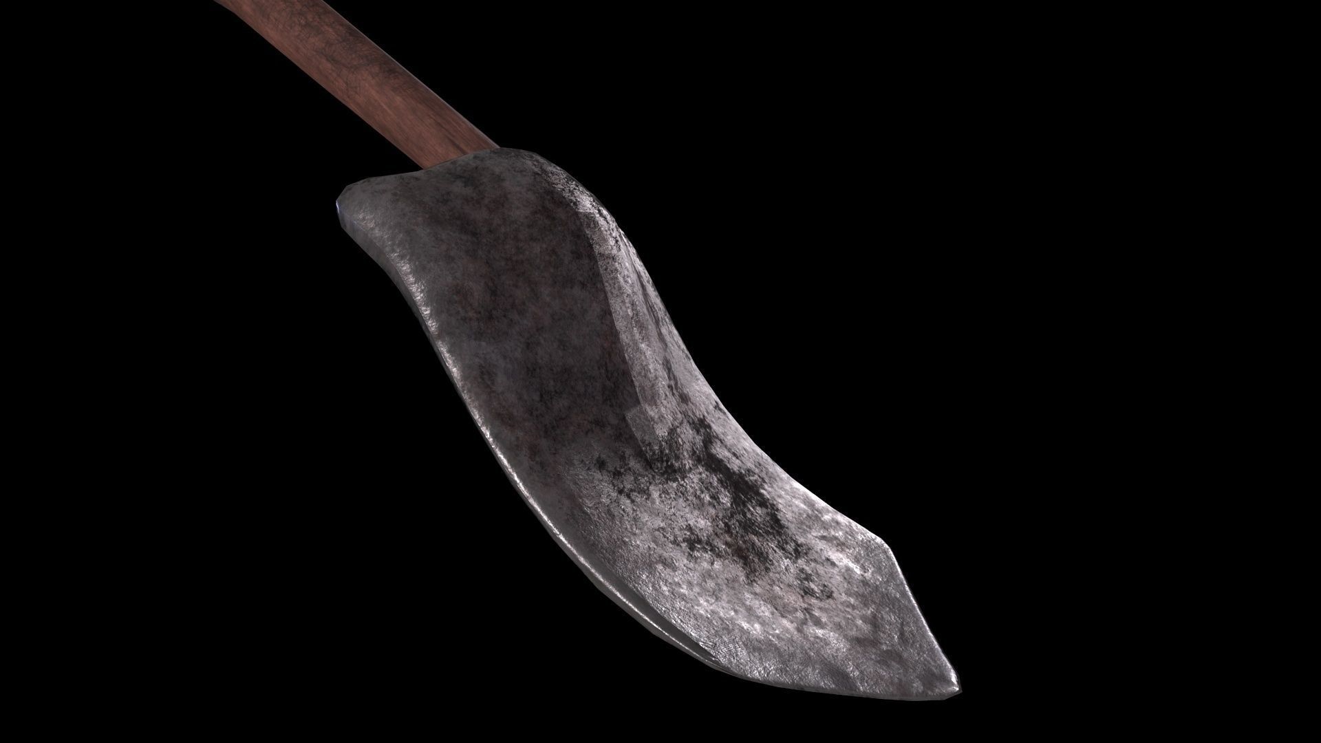 226Medieval Small Shovel Game Ready Low Poly 3D Model Low-poly 3D model_8