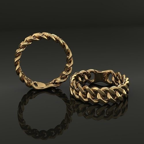 Cuban Link Bottom Fused Mix Size 3D print model