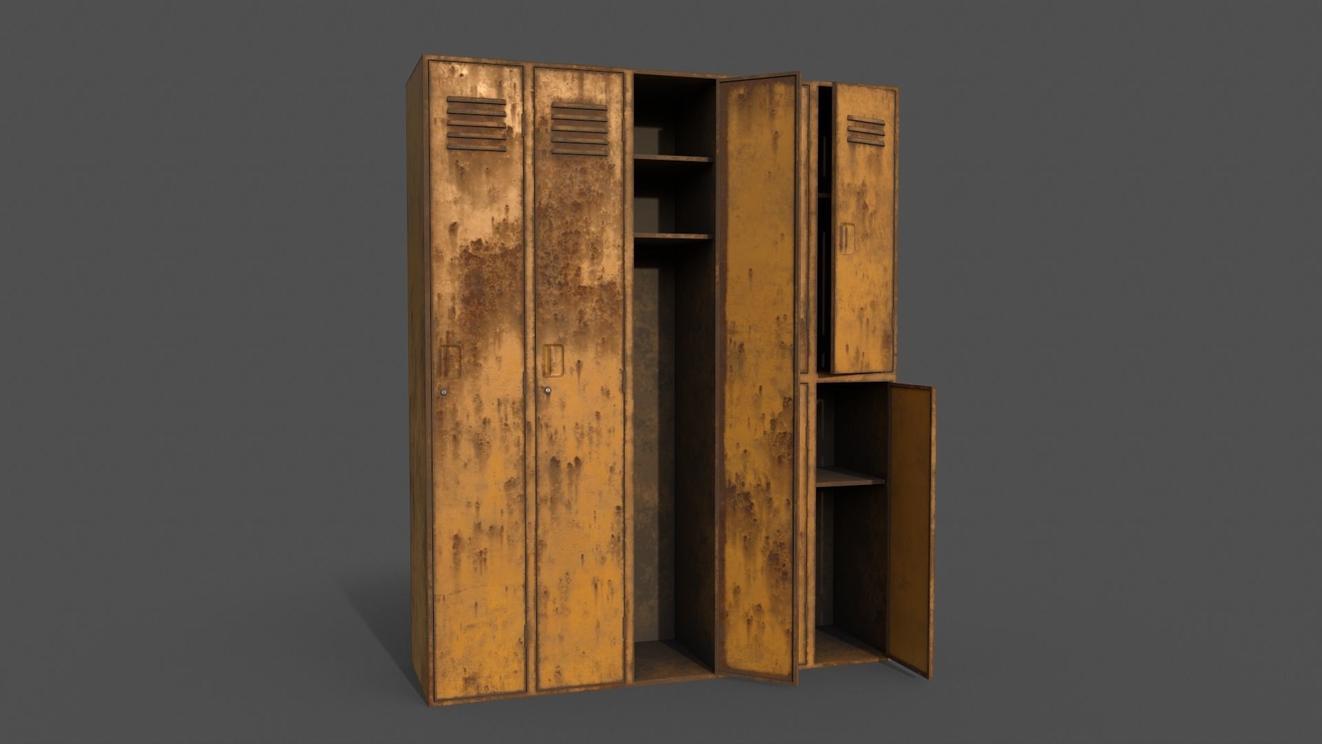 PBR School Gym Locker 07 - Multi color Pack 3D Model Collection_44