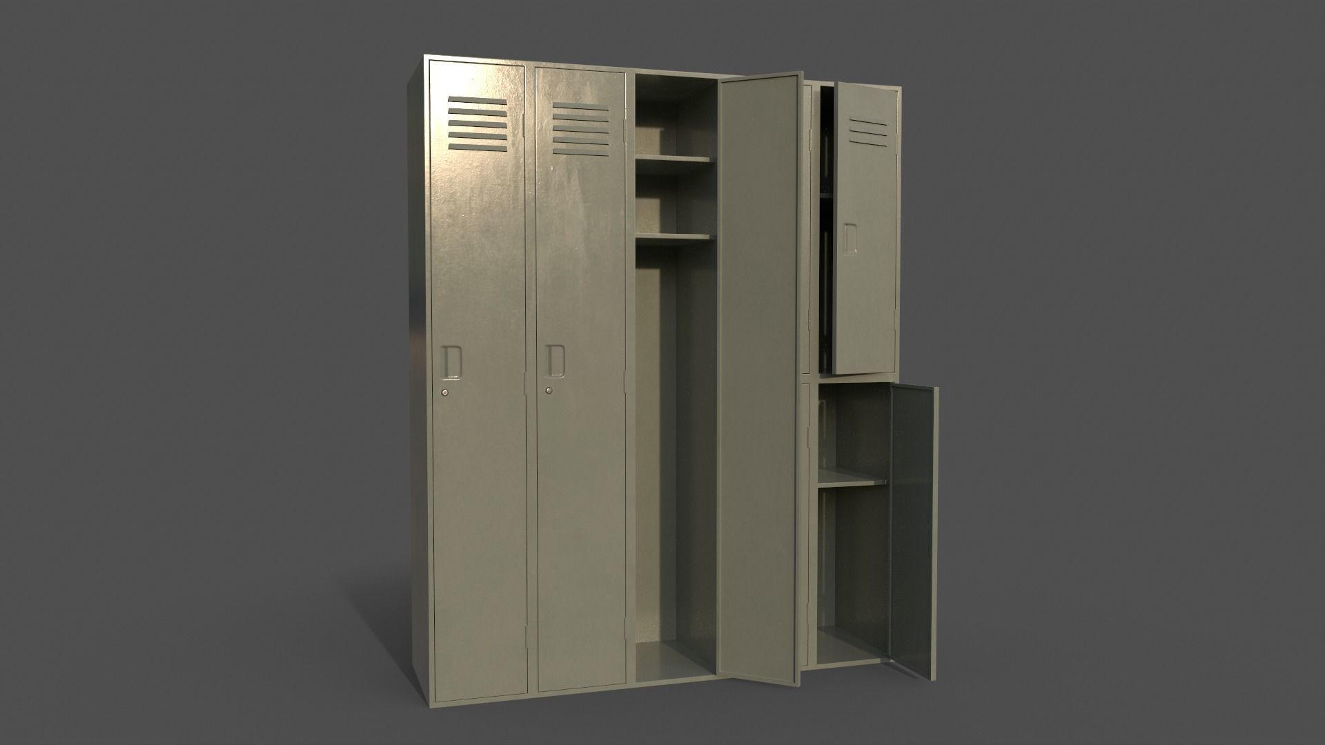 PBR School Gym Locker 07 - Multi color Pack 3D Model Collection_33