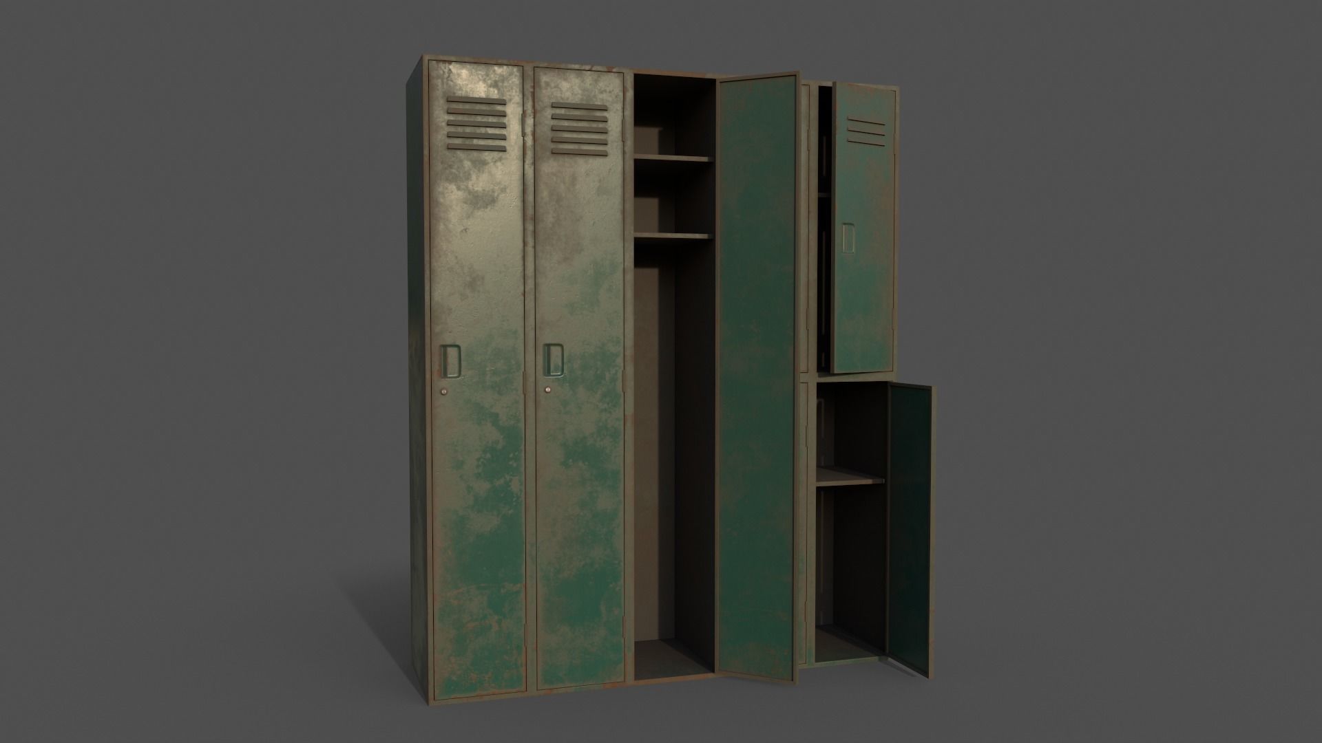 PBR School Gym Locker 07 - Multi color Pack 3D Model Collection_19