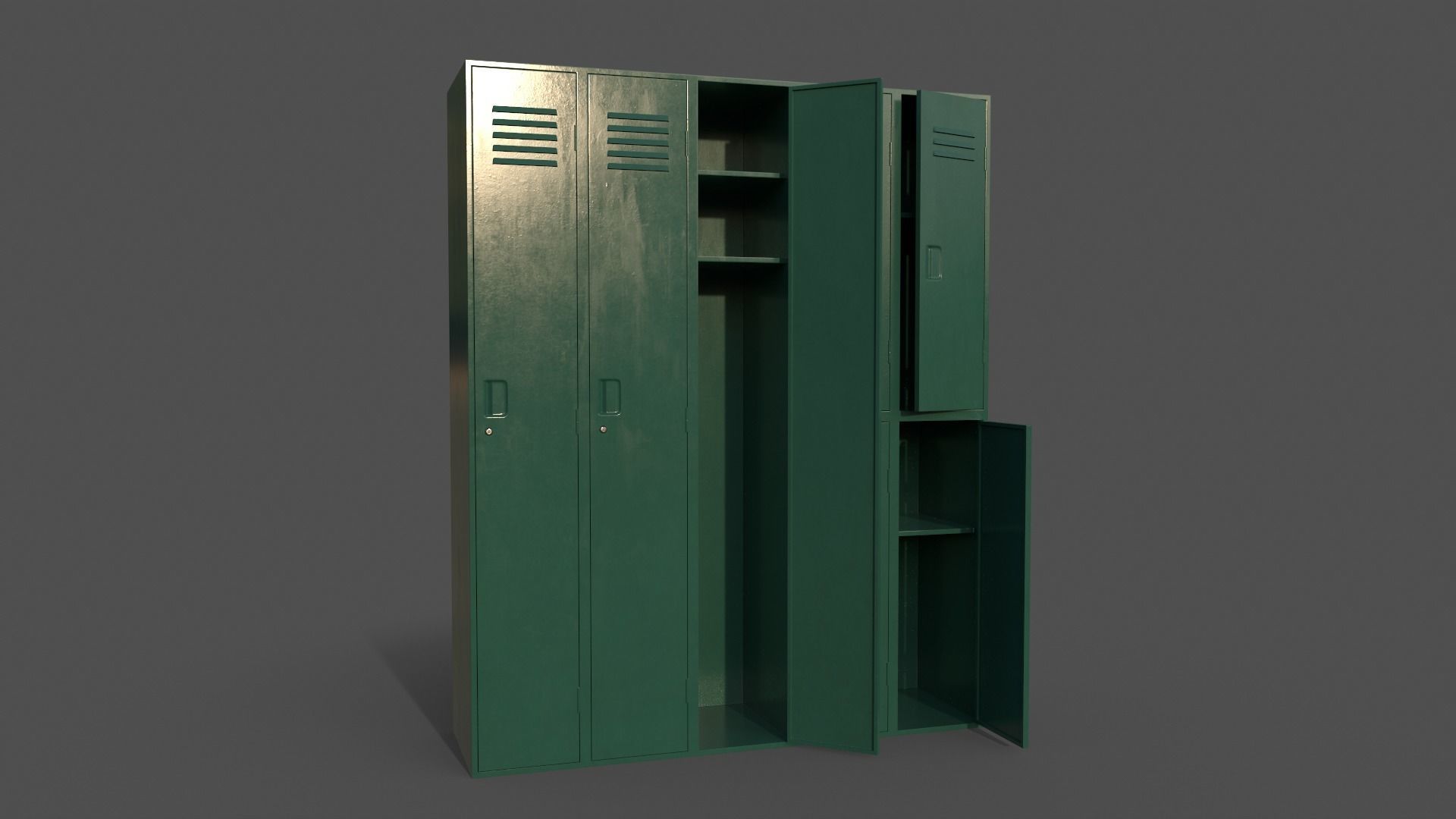 PBR School Gym Locker 07 - Multi color Pack 3D Model Collection_18
