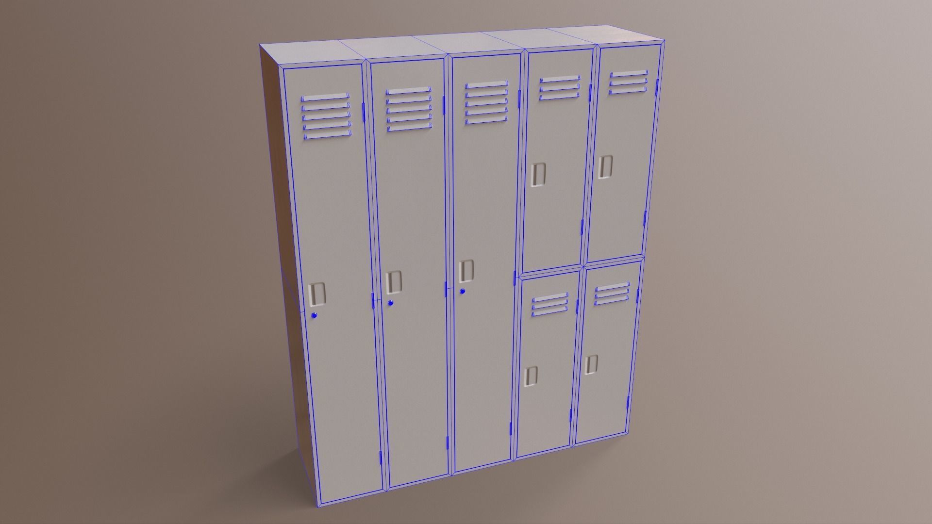 PBR School Gym Locker 07 - Multi color Pack 3D Model Collection_93