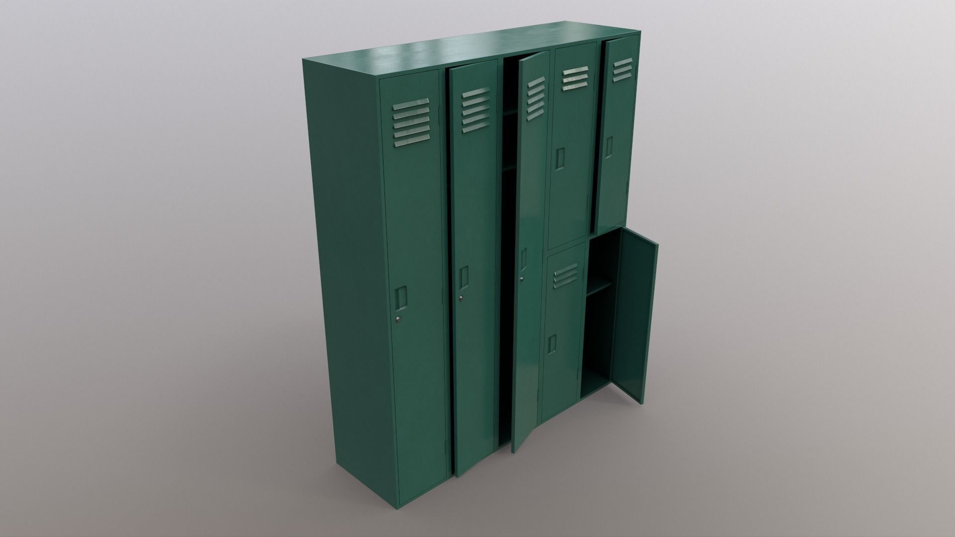 PBR School Gym Locker 07 - Multi color Pack 3D Model Collection_51