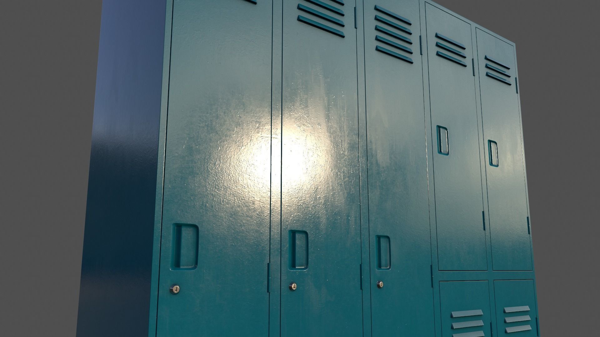 PBR School Gym Locker 07 - Multi color Pack 3D Model Collection_86