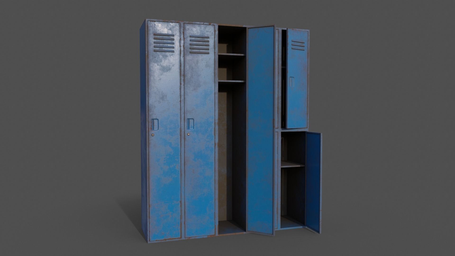 PBR School Gym Locker 07 - Multi color Pack 3D Model Collection_28