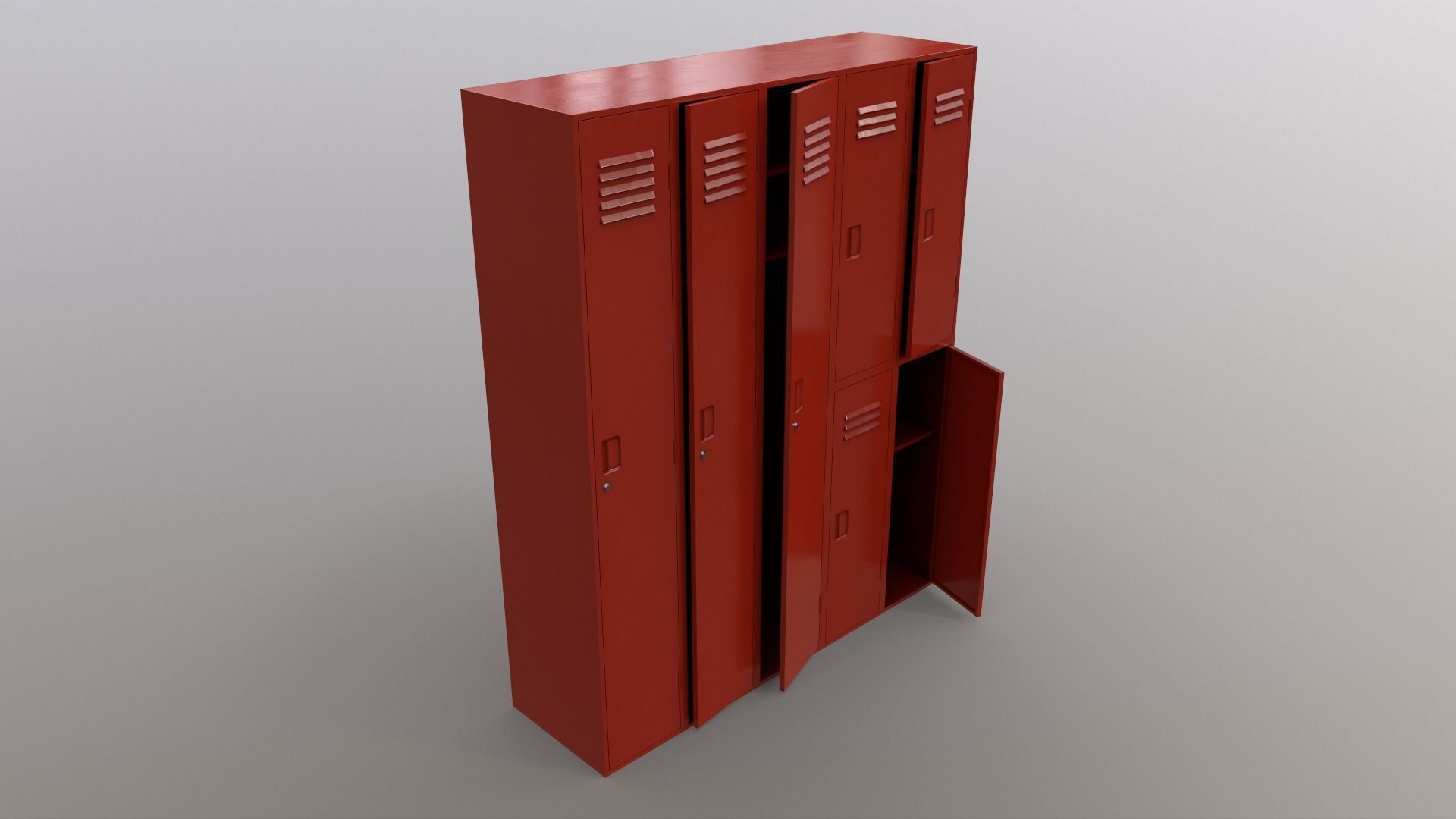 PBR School Gym Locker 07 - Multi color Pack 3D Model Collection_72