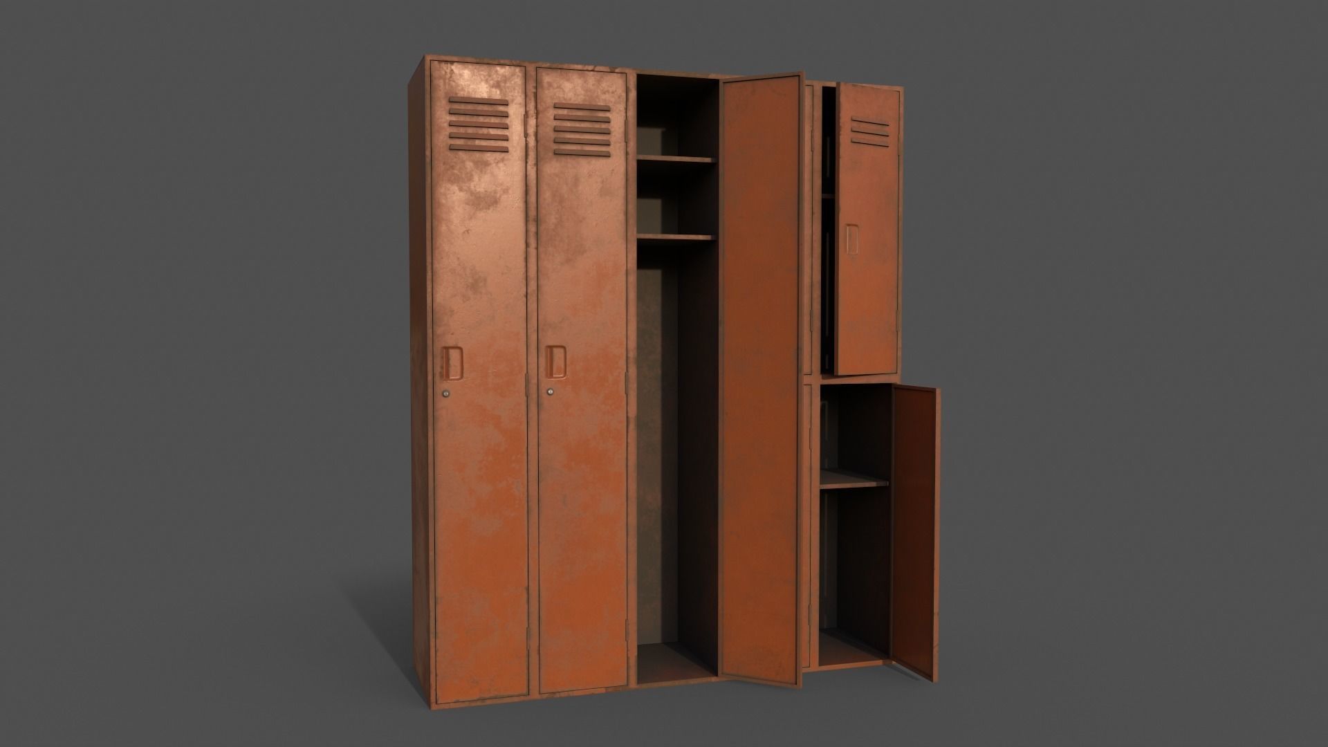 PBR School Gym Locker 07 - Multi color Pack 3D Model Collection_31