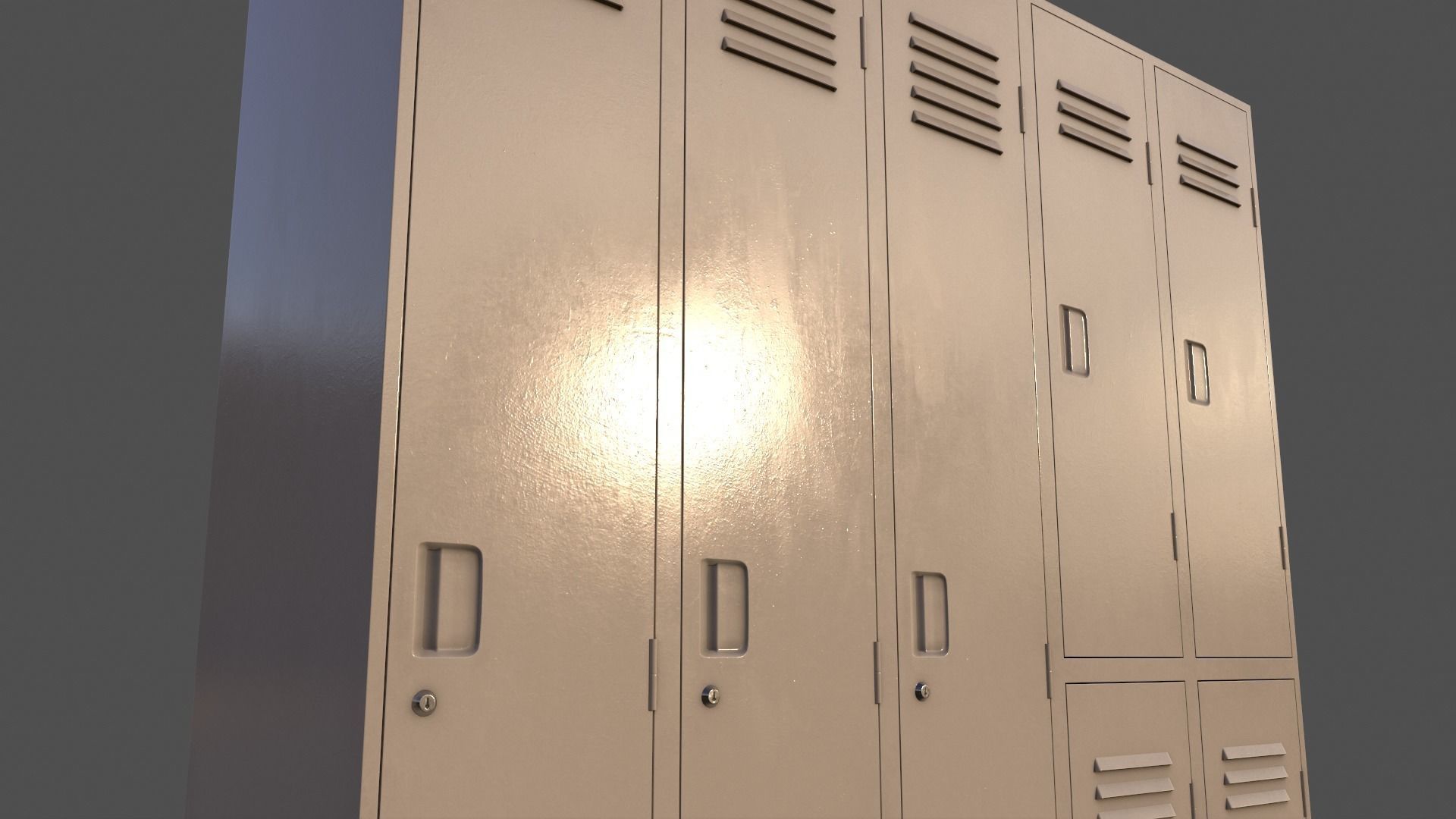 PBR School Gym Locker 07 - Multi color Pack 3D Model Collection_82