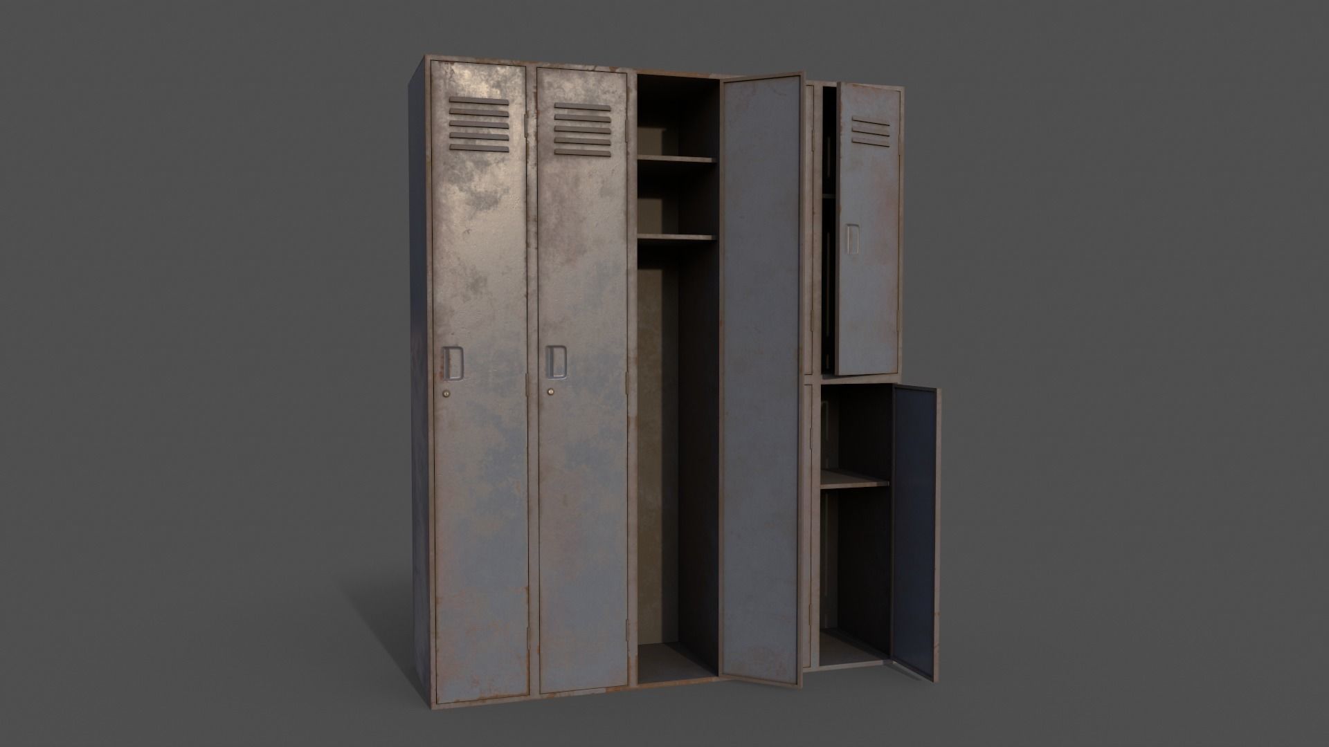 PBR School Gym Locker 07 - Multi color Pack 3D Model Collection_25