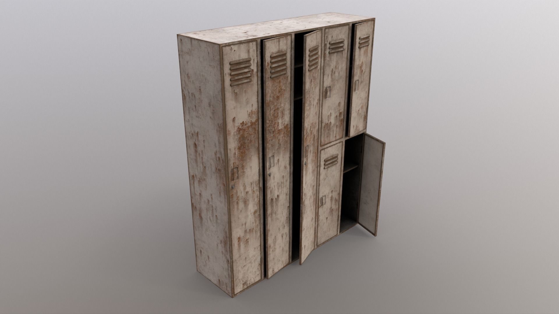 PBR School Gym Locker 07 - Multi color Pack 3D Model Collection_71