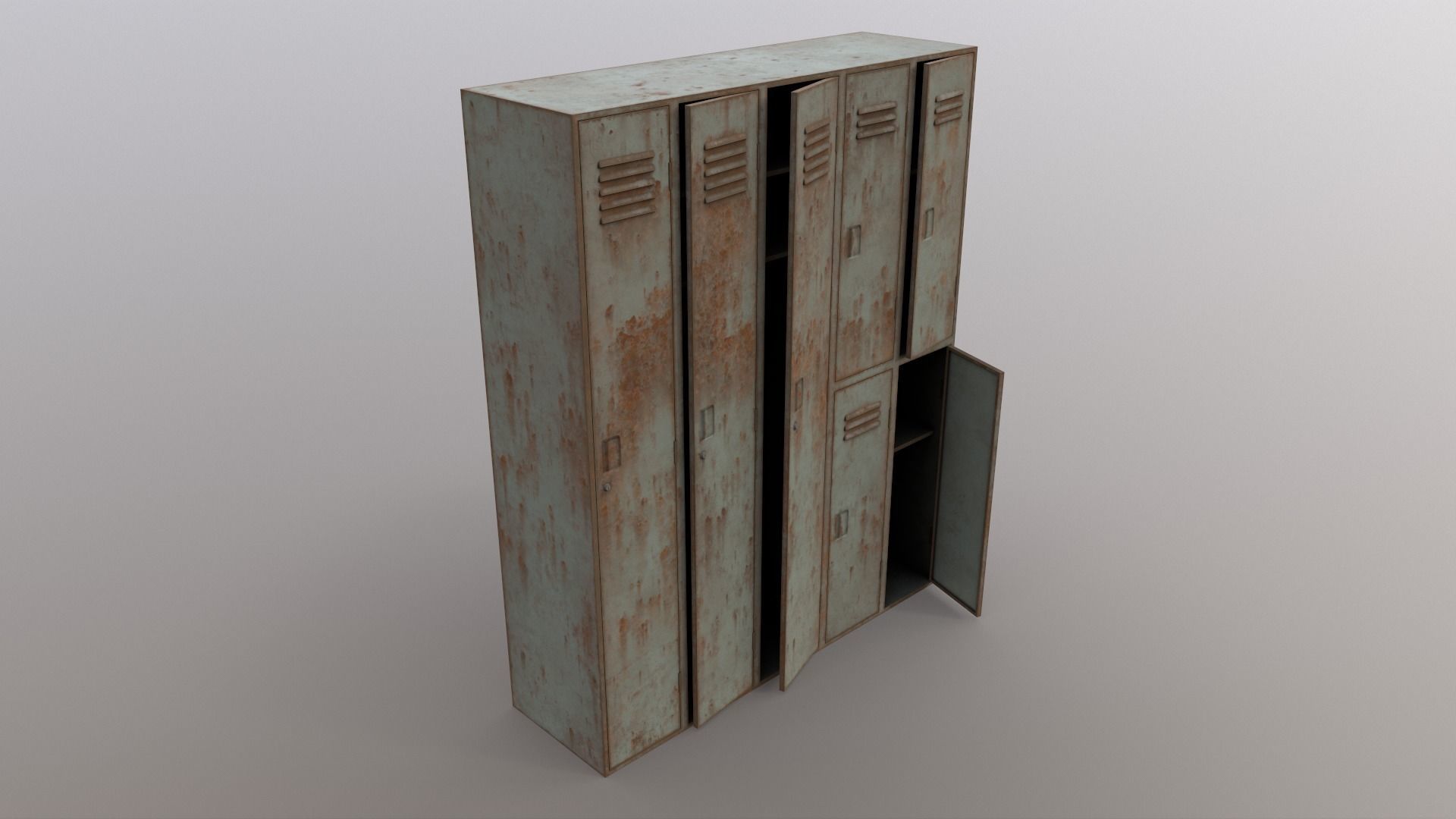 PBR School Gym Locker 07 - Multi color Pack 3D Model Collection_68