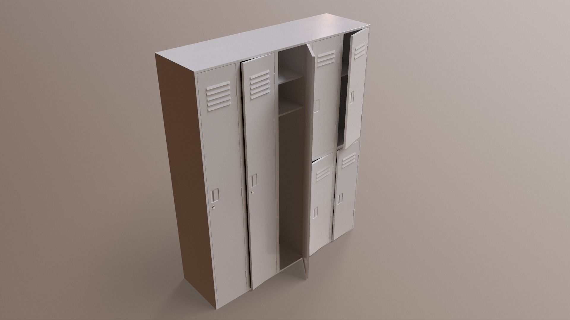 PBR School Gym Locker 07 - Multi color Pack 3D Model Collection_91