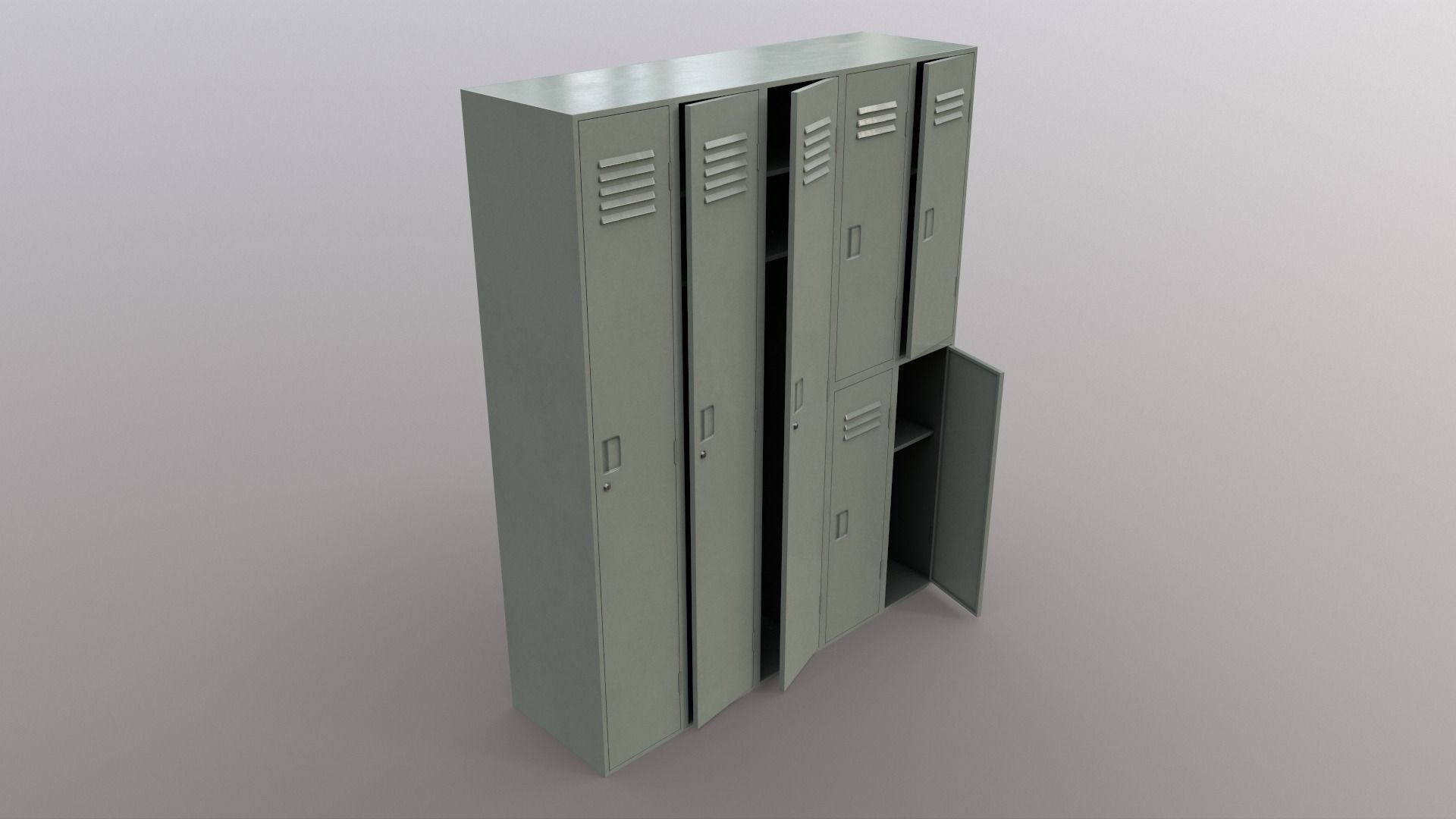 PBR School Gym Locker 07 - Multi color Pack 3D Model Collection_66
