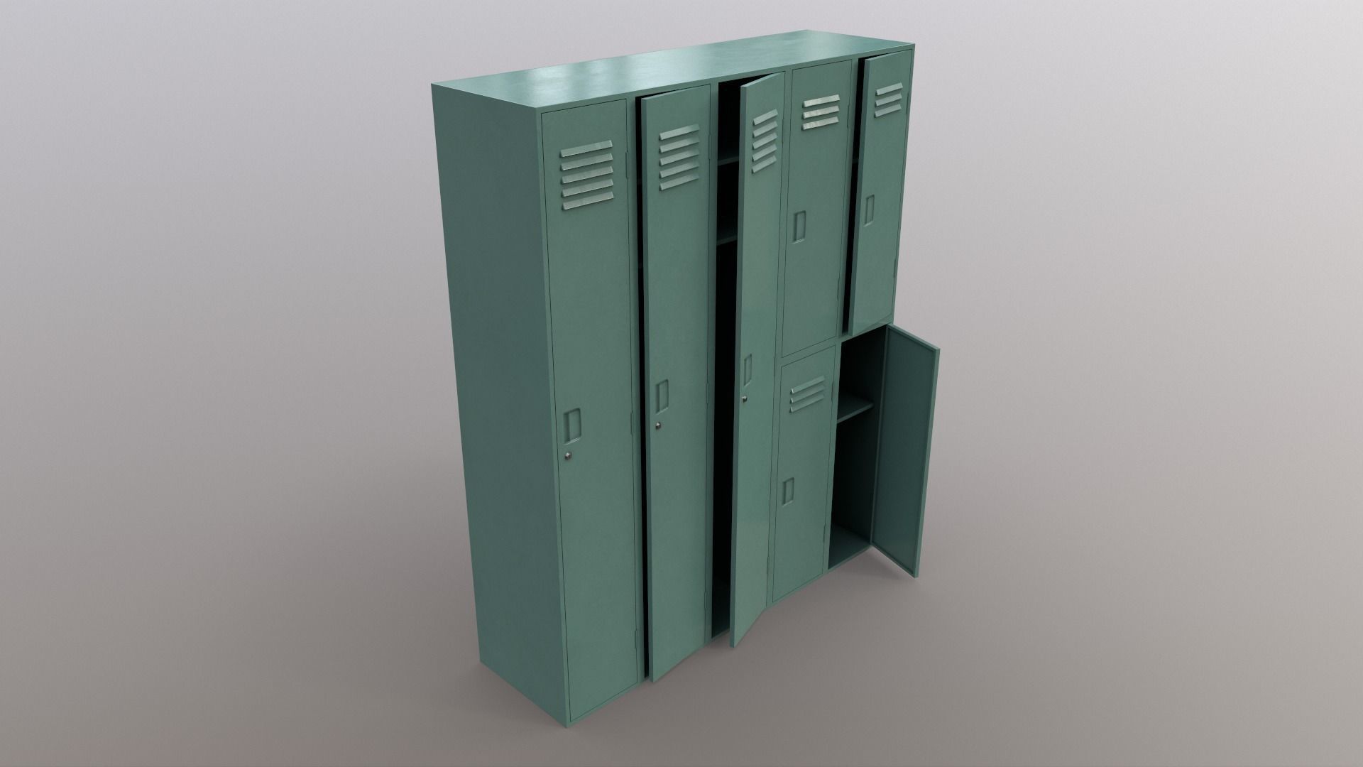 PBR School Gym Locker 07 - Multi color Pack 3D Model Collection_60