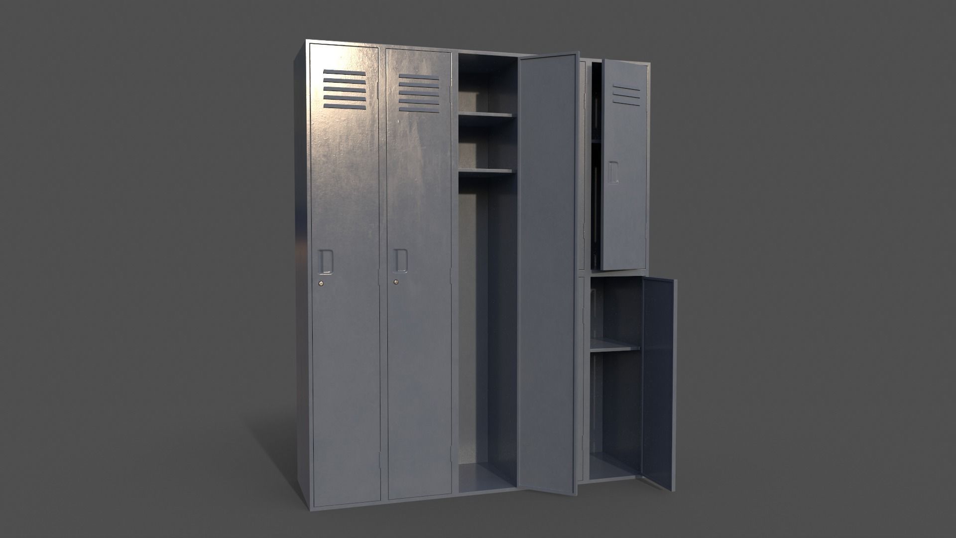 PBR School Gym Locker 07 - Multi color Pack 3D Model Collection_24