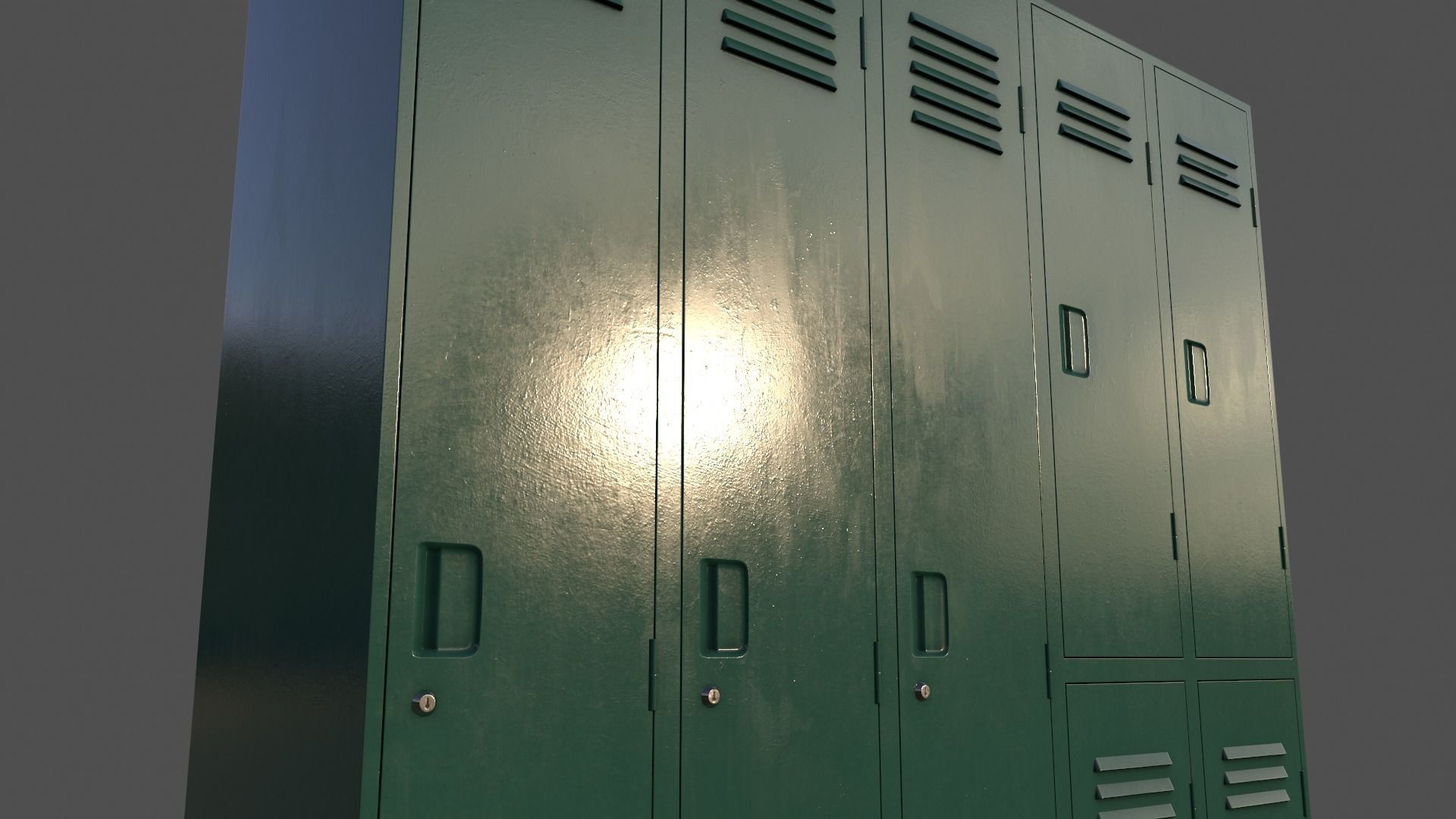 PBR School Gym Locker 07 - Multi color Pack 3D Model Collection_79