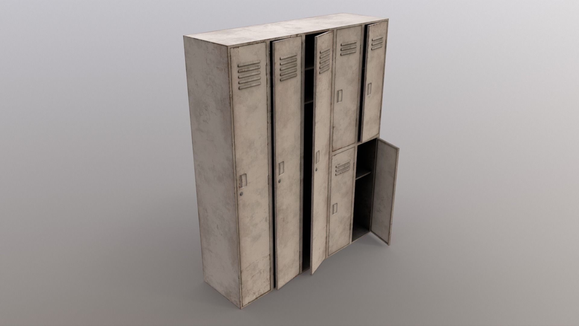 PBR School Gym Locker 07 - Multi color Pack 3D Model Collection_70