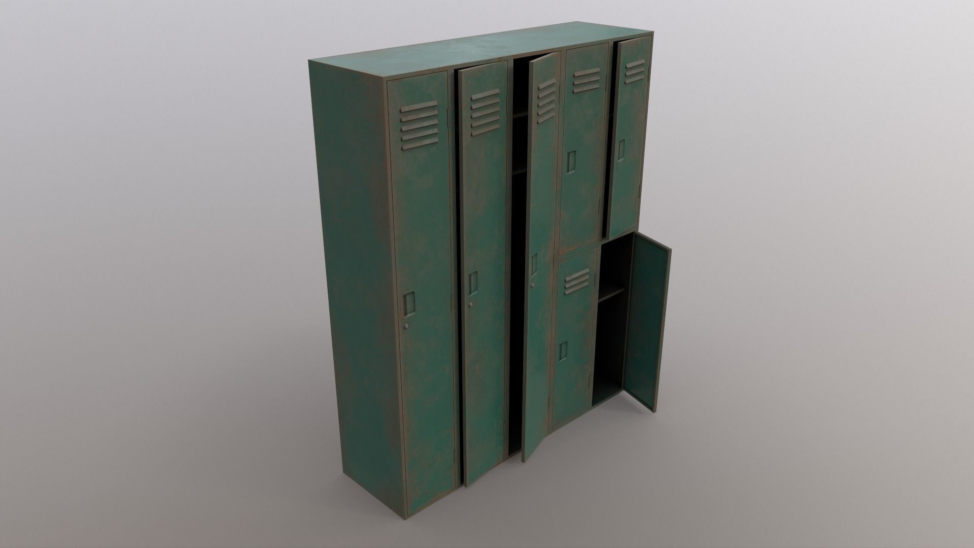 PBR School Gym Locker 07 - Multi color Pack 3D Model Collection_52