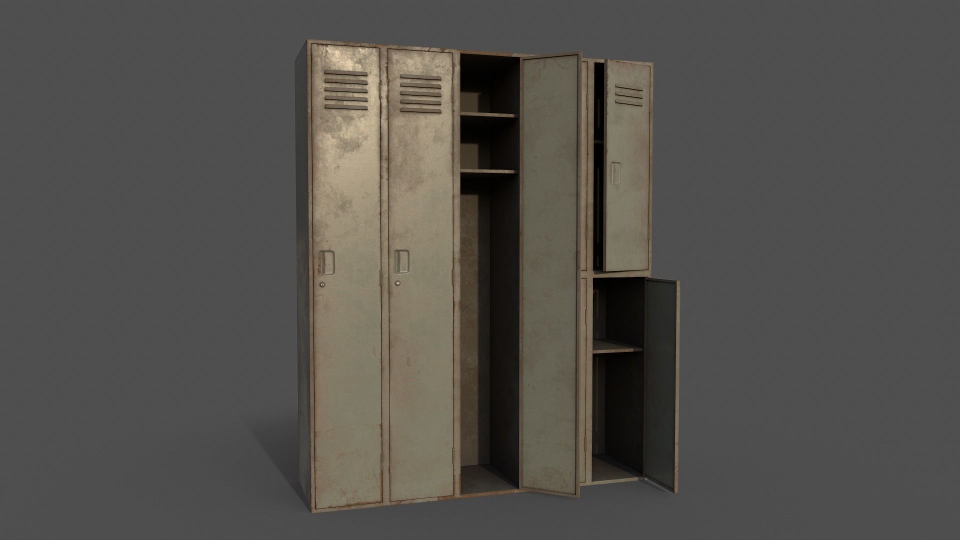 PBR School Gym Locker 07 - Multi color Pack 3D Model Collection_34