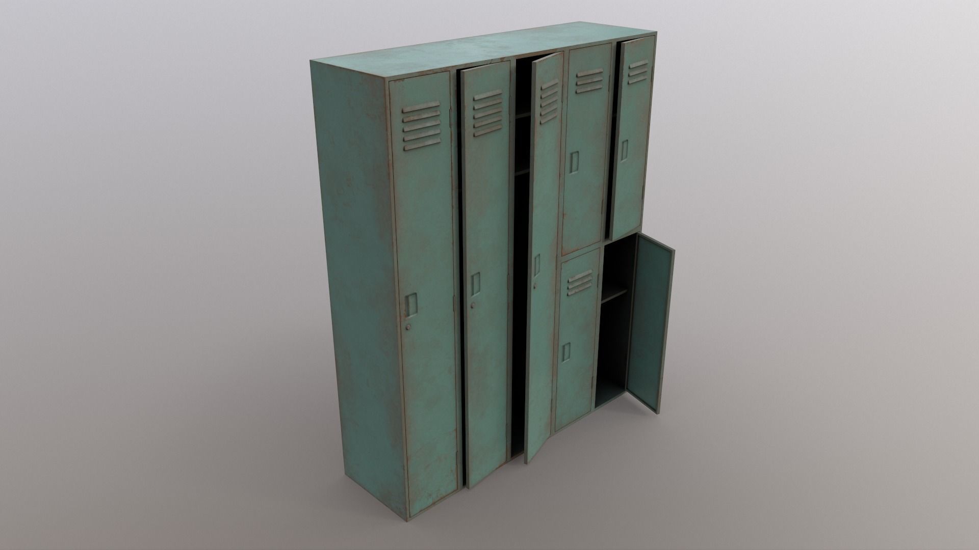 PBR School Gym Locker 07 - Multi color Pack 3D Model Collection_61