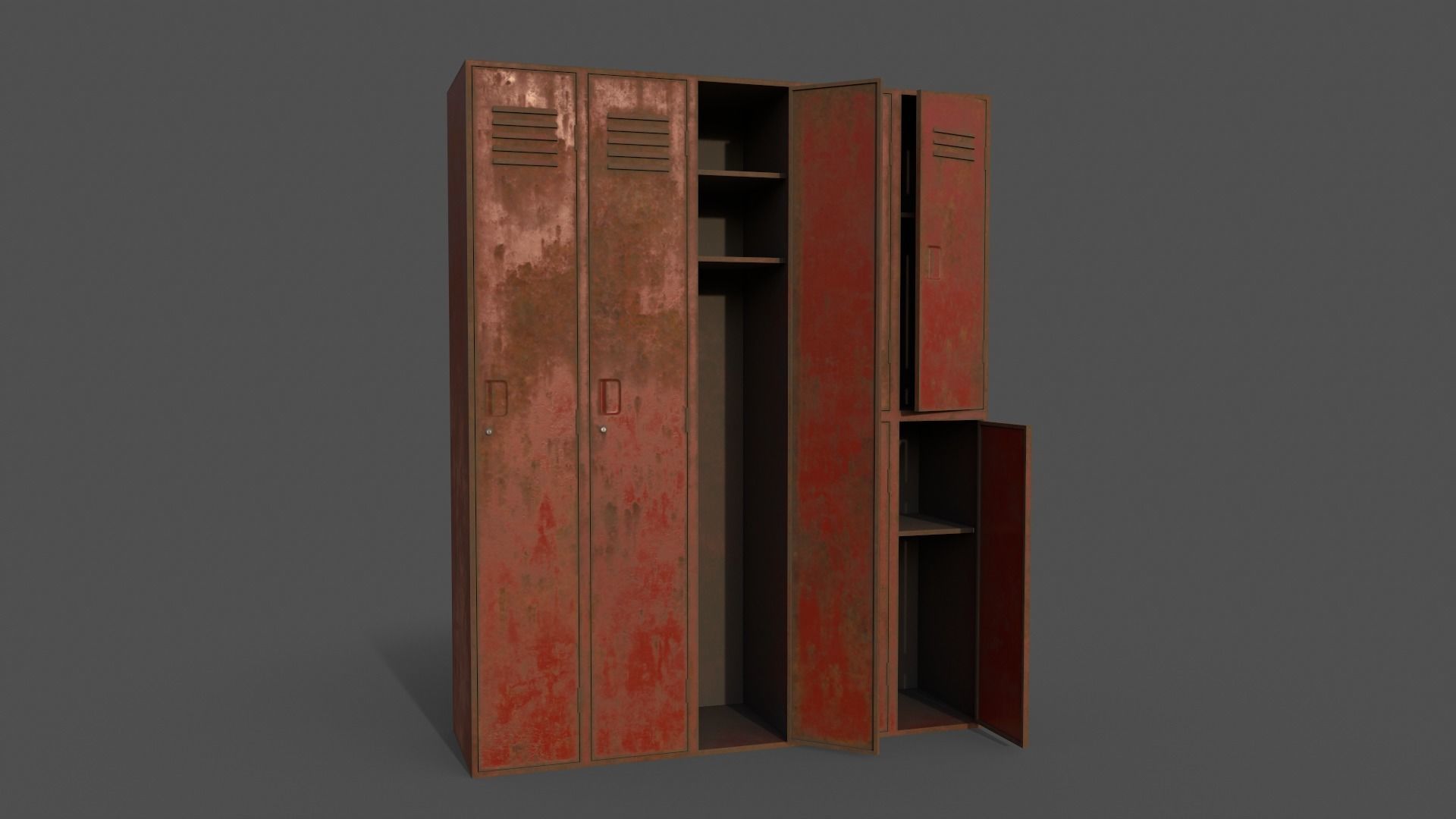 PBR School Gym Locker 07 - Multi color Pack 3D Model Collection_38
