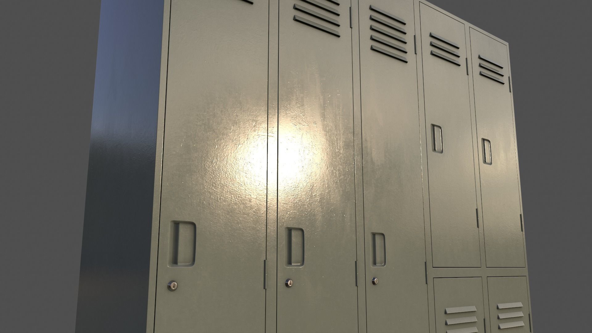 PBR School Gym Locker 07 - Multi color Pack 3D Model Collection_81