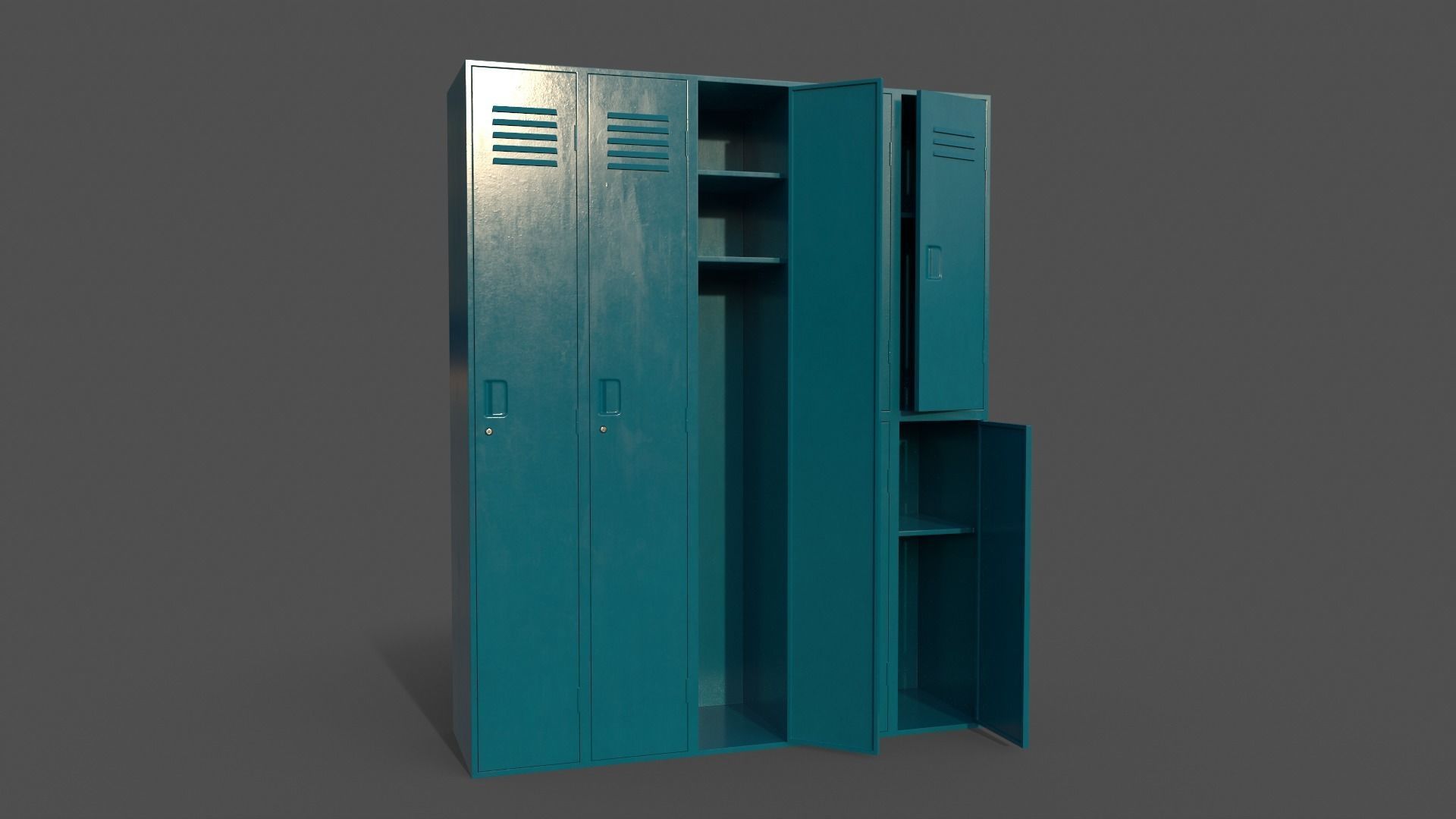PBR School Gym Locker 07 - Multi color Pack 3D Model Collection_21