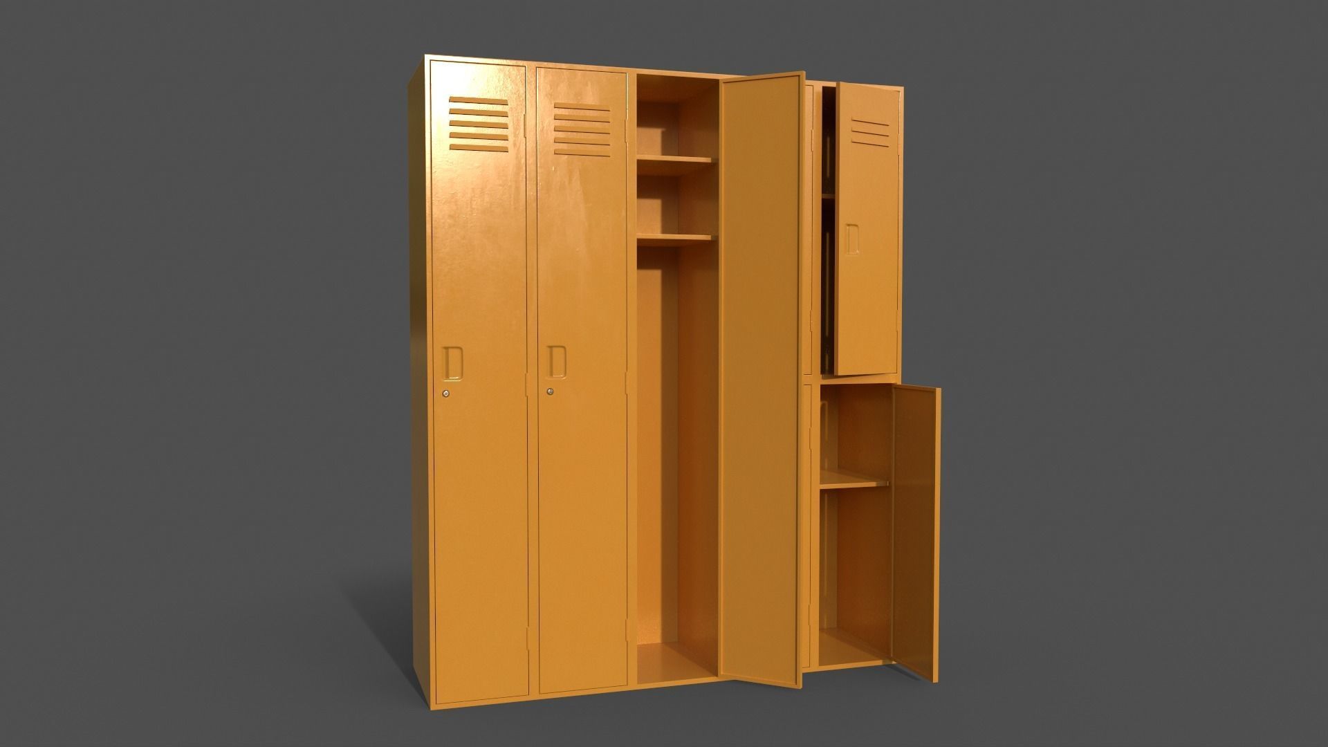 PBR School Gym Locker 07 - Multi color Pack 3D Model Collection_42
