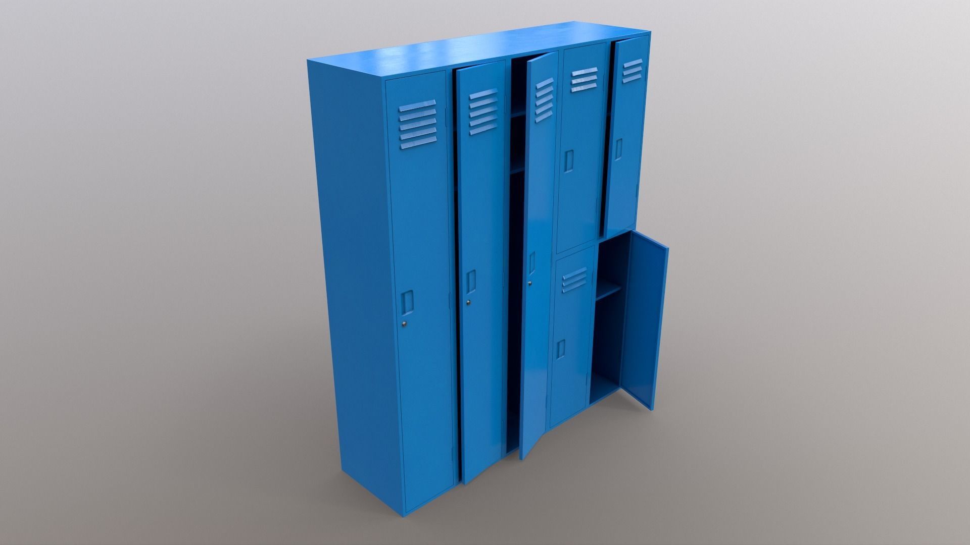 PBR School Gym Locker 07 - Multi color Pack 3D Model Collection_48