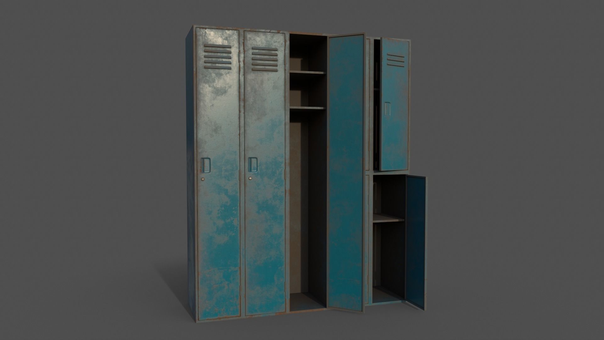 PBR School Gym Locker 07 - Multi color Pack 3D Model Collection_22