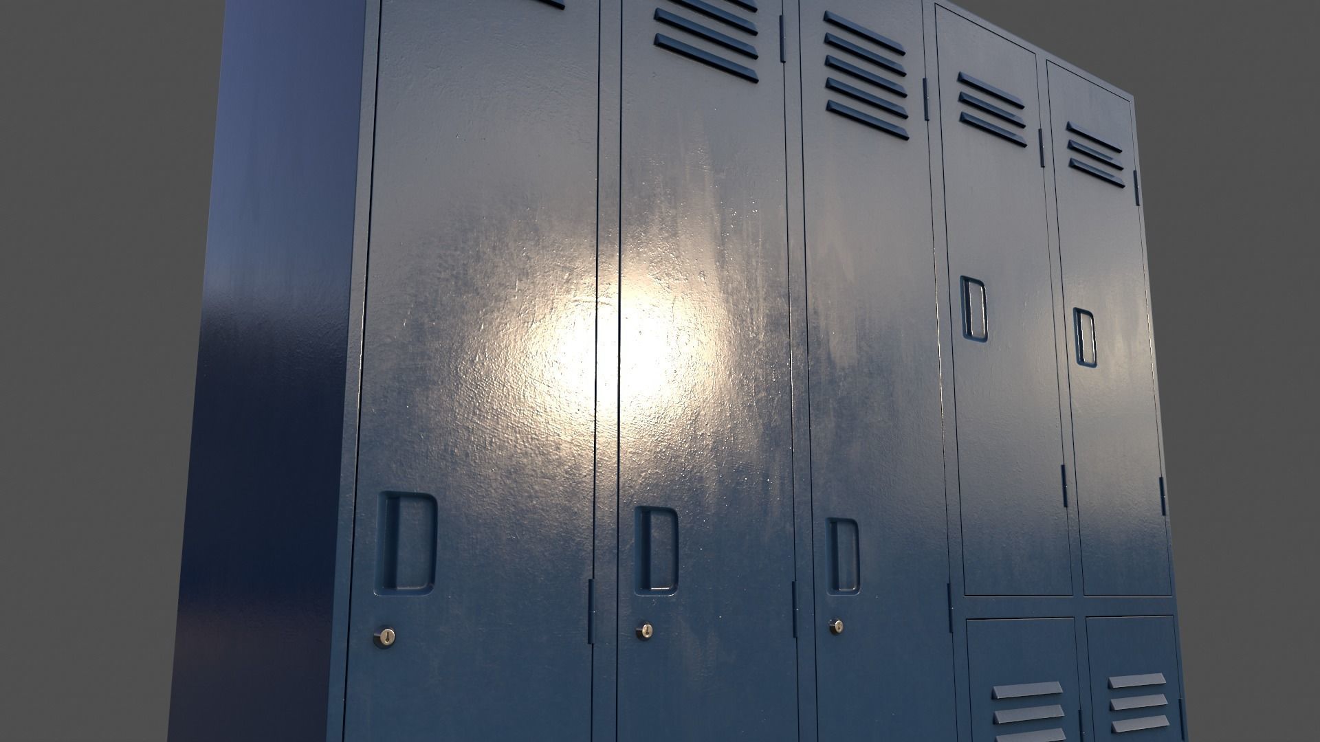 PBR School Gym Locker 07 - Multi color Pack 3D Model Collection_78