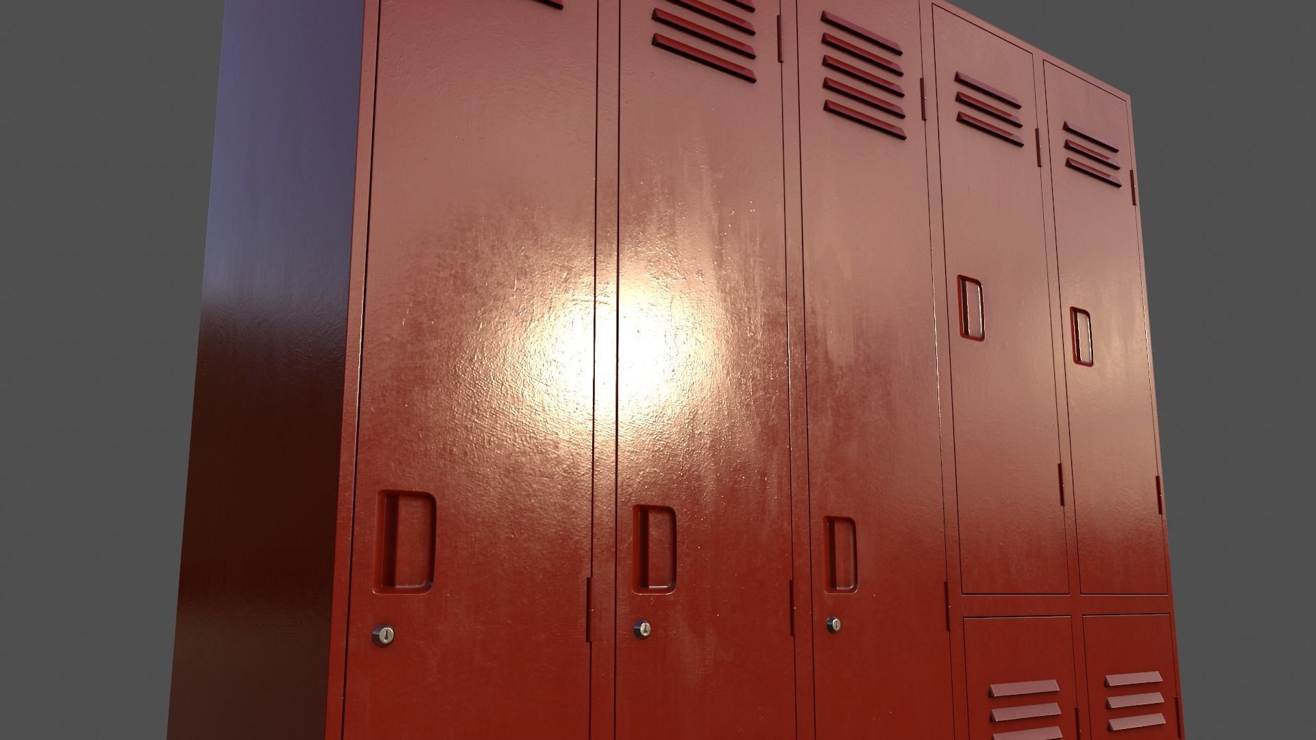 PBR School Gym Locker 07 - Multi color Pack 3D Model Collection_85