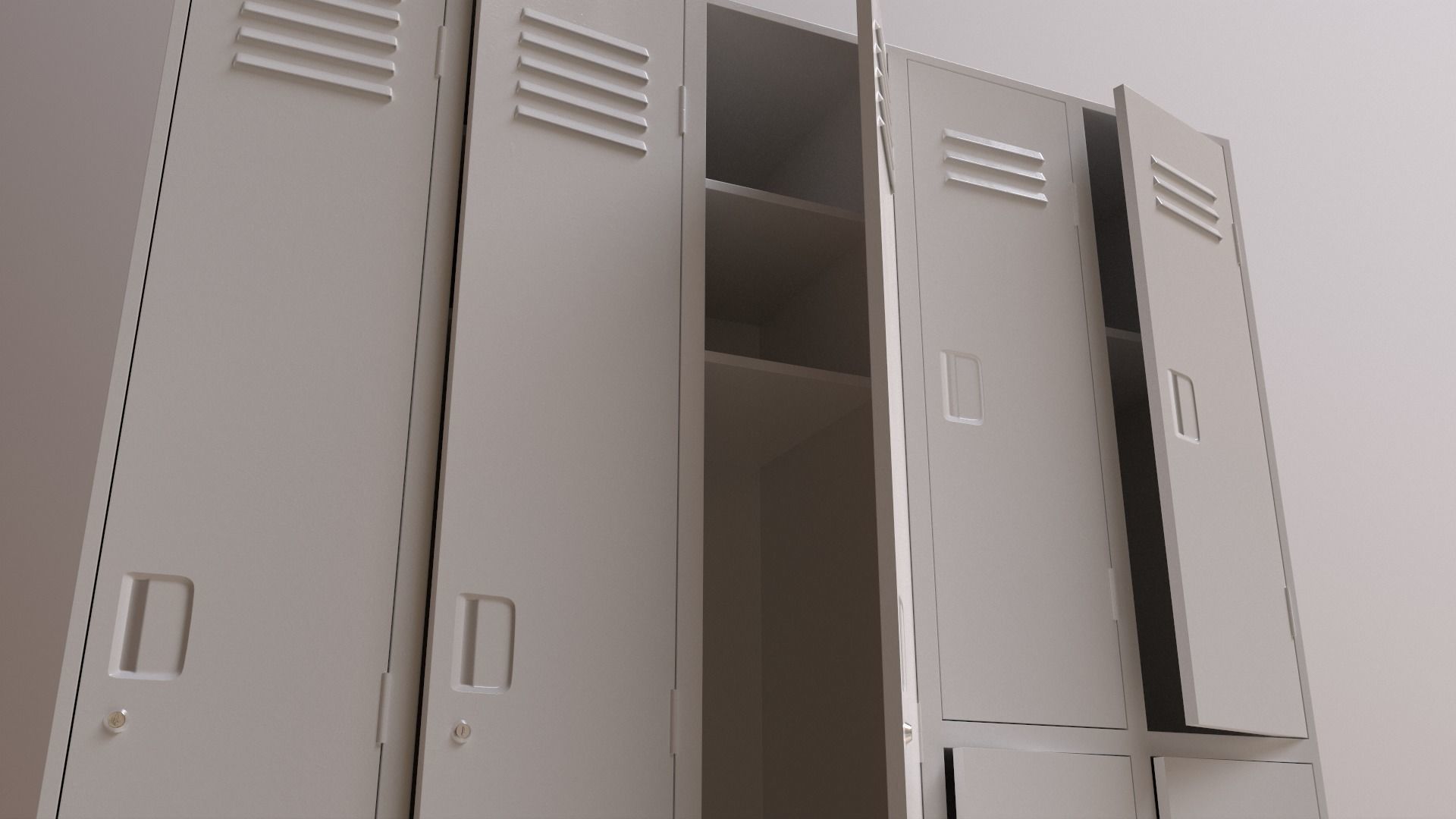 PBR School Gym Locker 07 - Multi color Pack 3D Model Collection_92