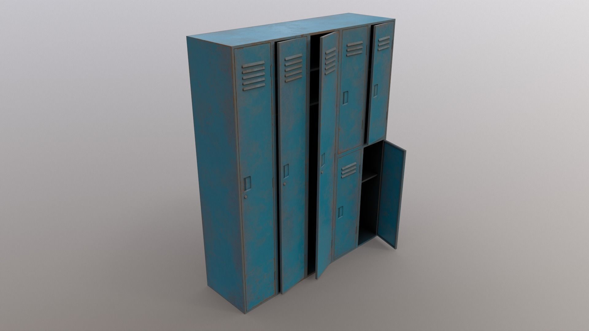 PBR School Gym Locker 07 - Multi color Pack 3D Model Collection_55