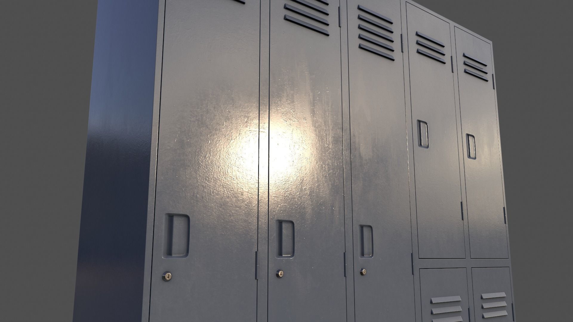 PBR School Gym Locker 07 - Multi color Pack 3D Model Collection_84