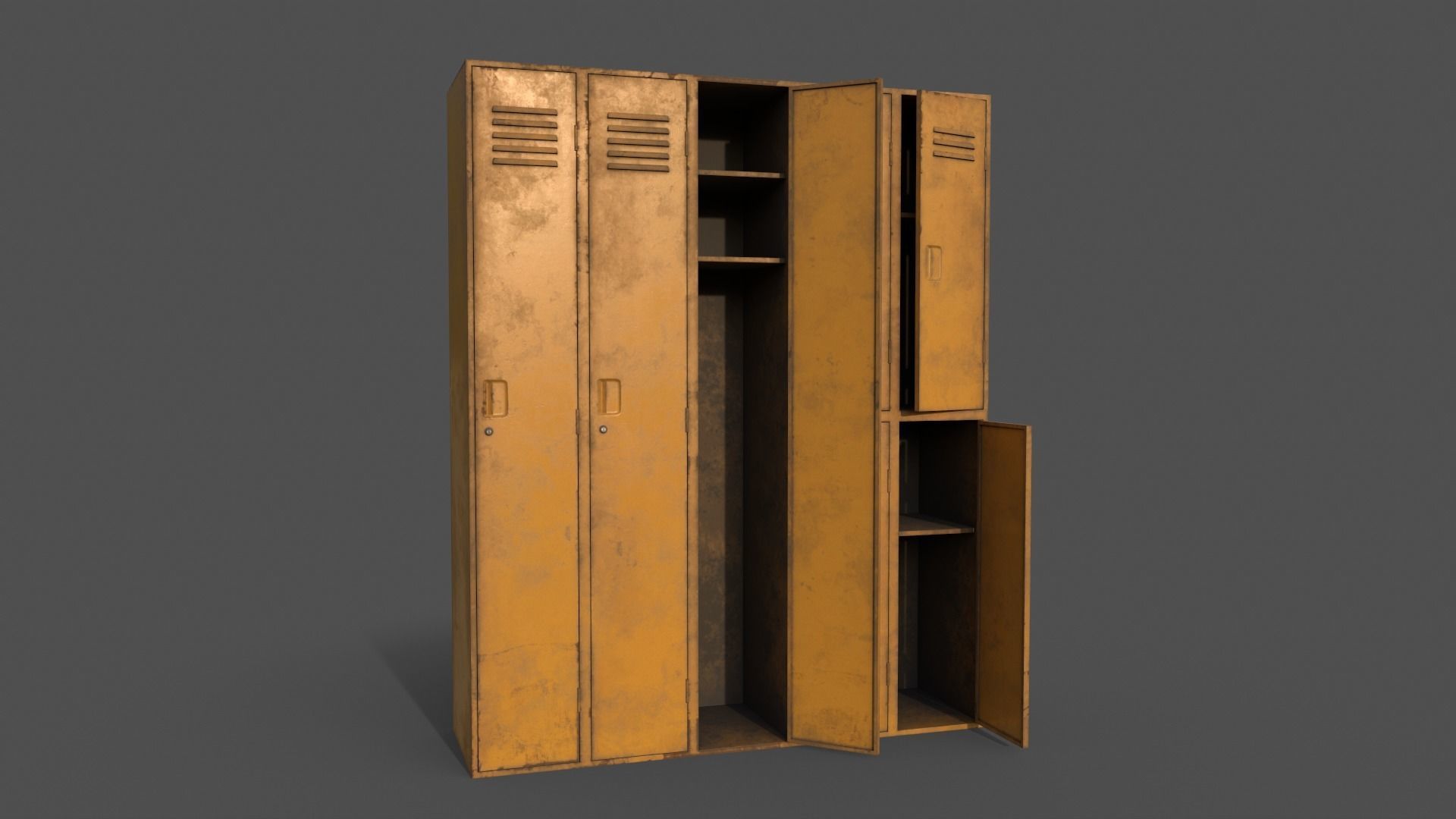 PBR School Gym Locker 07 - Multi color Pack 3D Model Collection_43