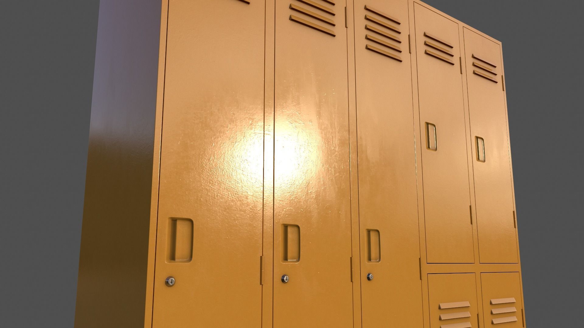 PBR School Gym Locker 07 - Multi color Pack 3D Model Collection_88