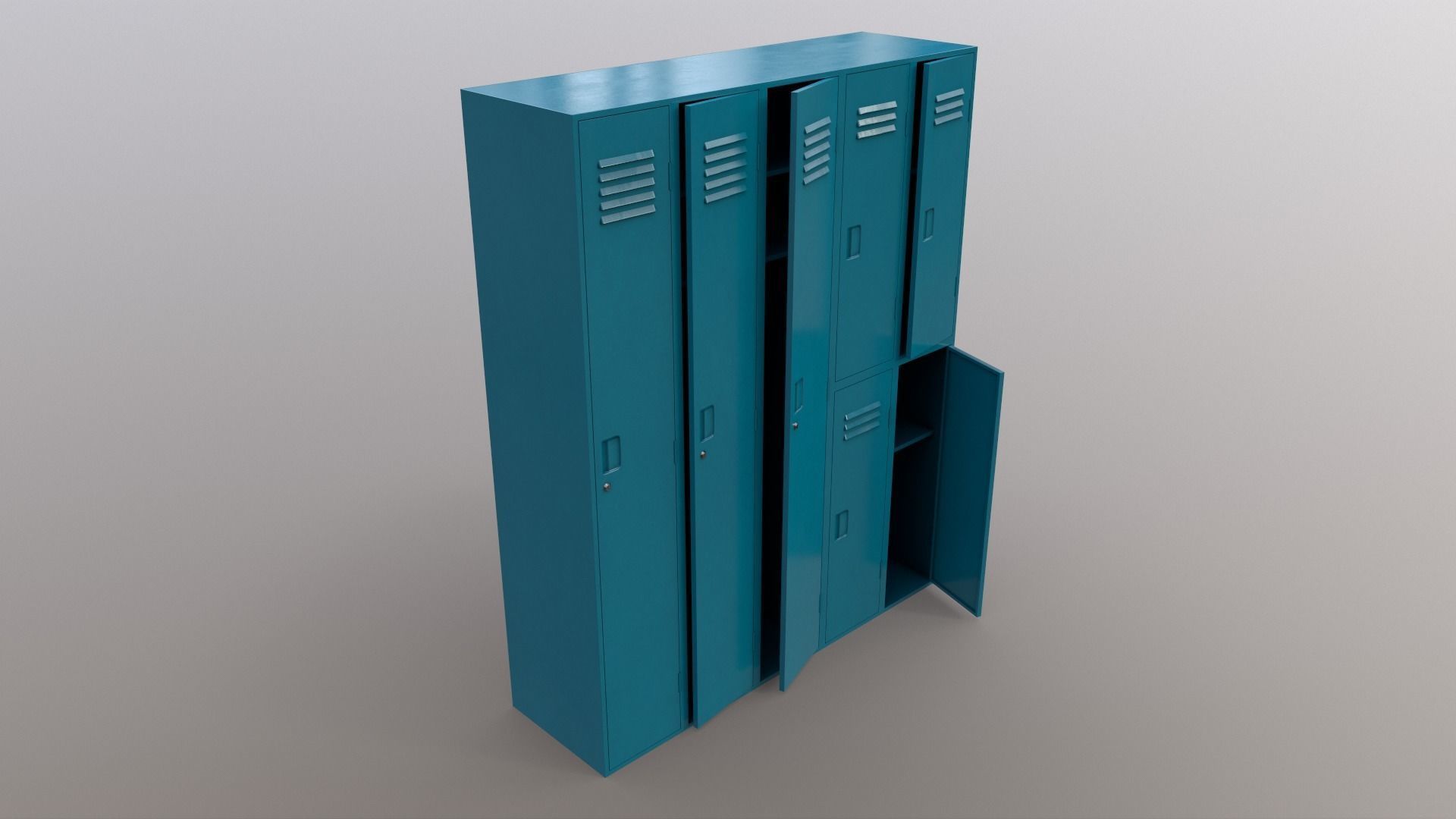 PBR School Gym Locker 07 - Multi color Pack 3D Model Collection_54