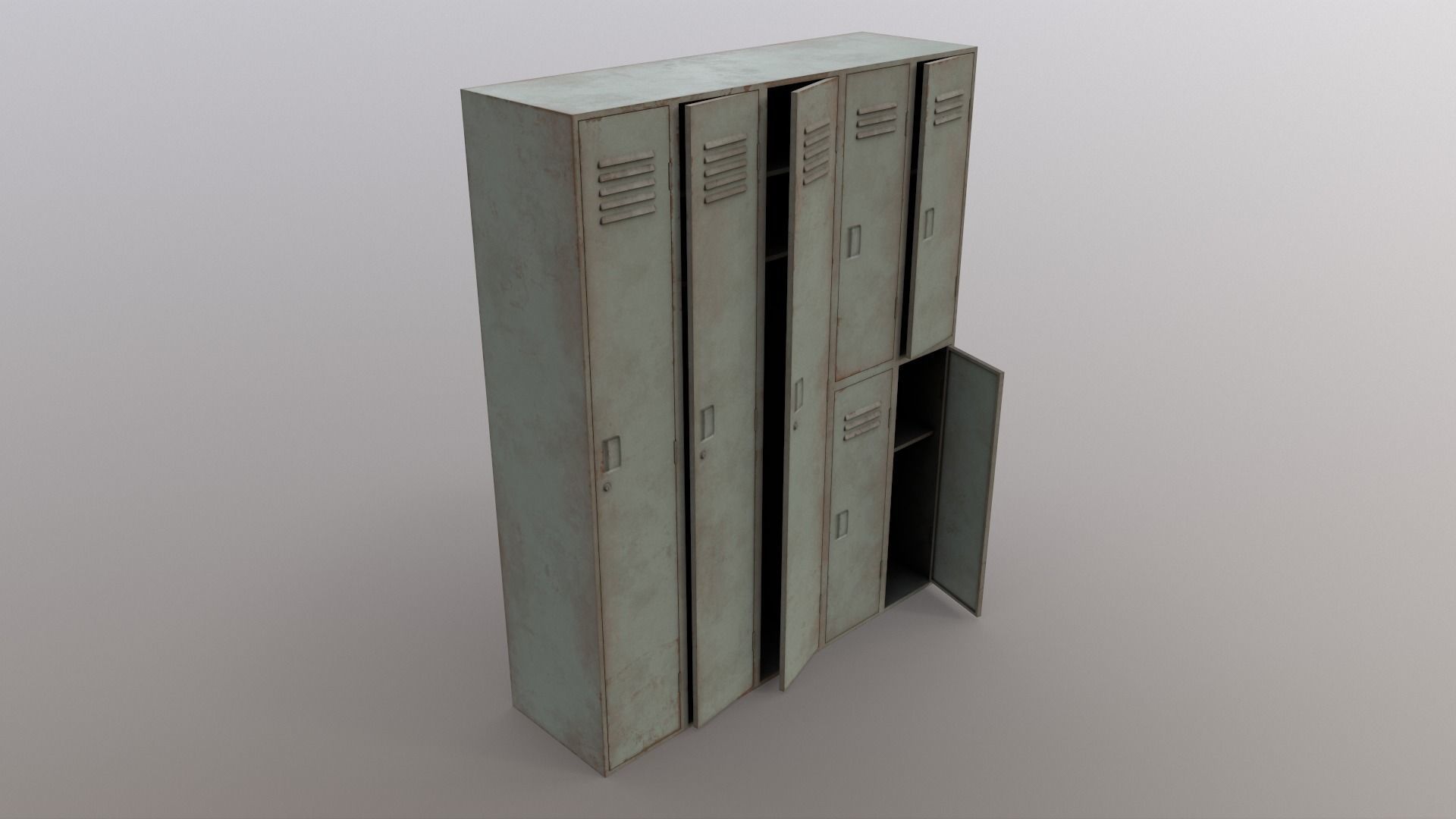 PBR School Gym Locker 07 - Multi color Pack 3D Model Collection_67